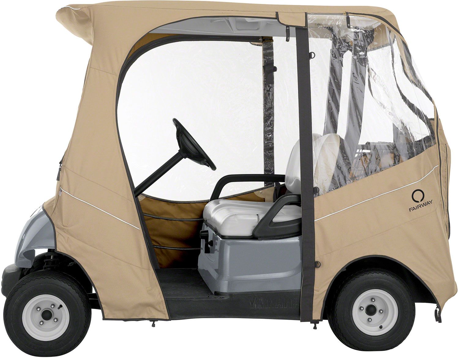 Classic Accessories Fairway FadeSafe Yamaha Golf Cart Enclosure – Khaki