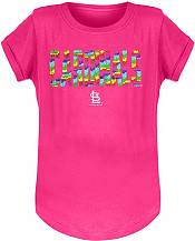 New Era Youth Girls' St. Louis Cardinals Pink Flip Sequins T-Shirt