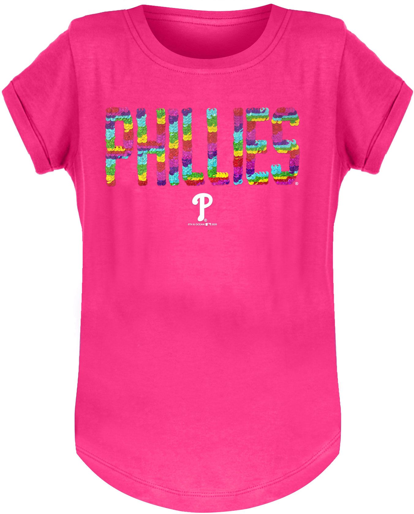 New Era Youth Girls' Philadelphia Phillies Pink Flip Sequins T-Shirt product image