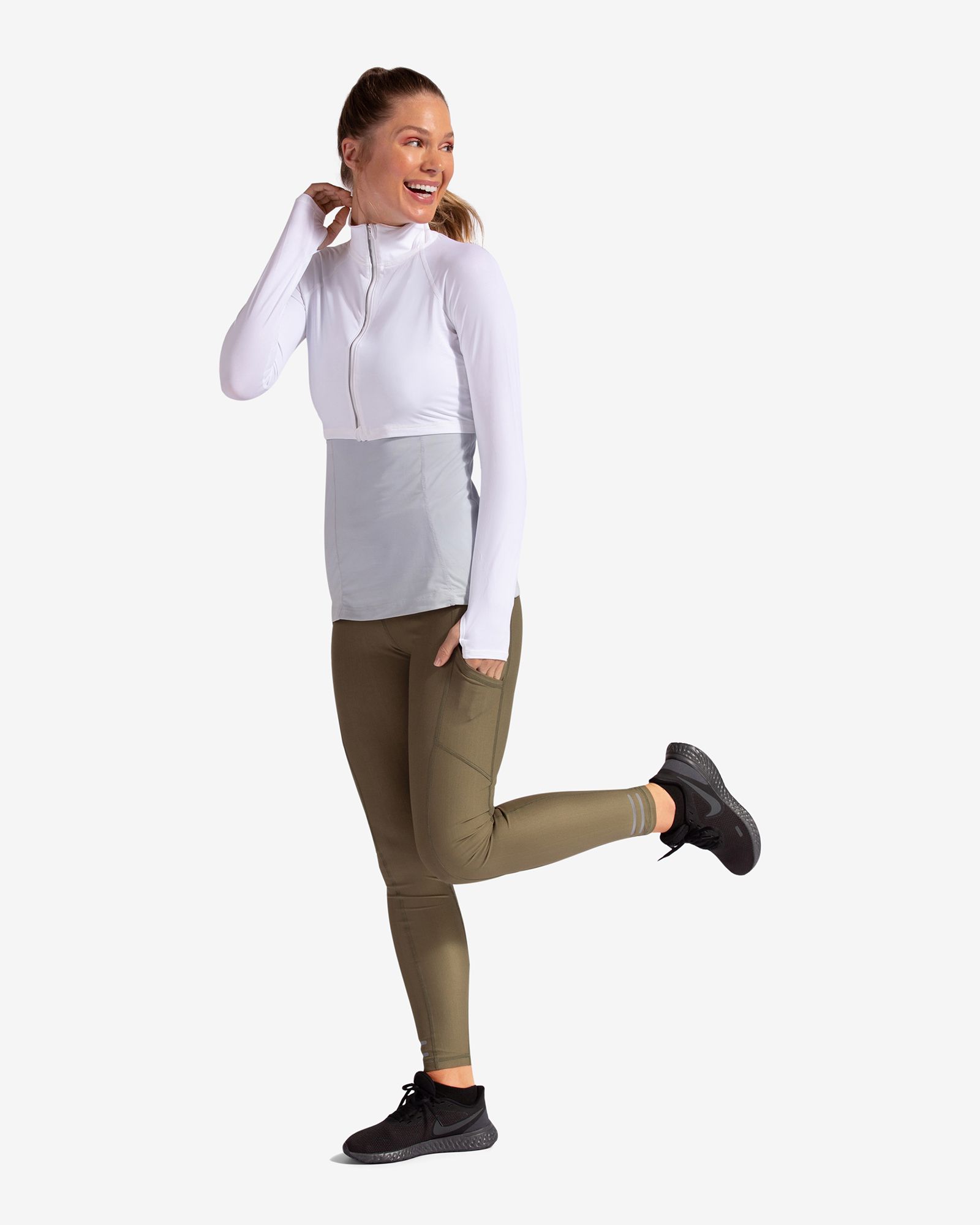 BloqUV Women's Sun Protective UPF 50 Full Zip Crop Top product image