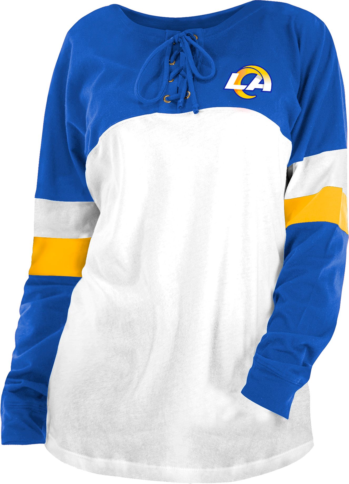 New Era Women's Los Angeles Rams Lace Up Raglan Royal Long Sleeve T-Shirt product image