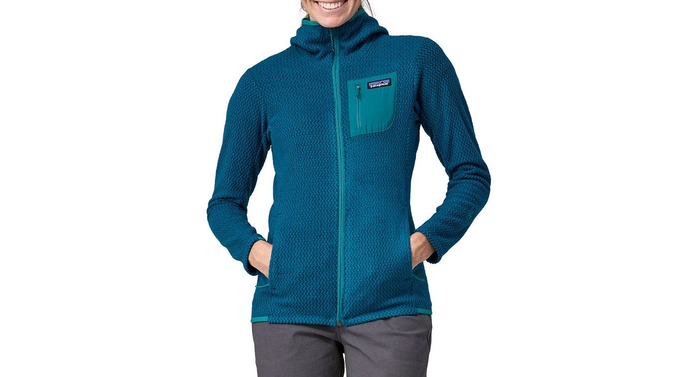 PATAGONIA Womens R1 Jacket Fleece Full Thin Zip Top Sky Blue deals Size Small