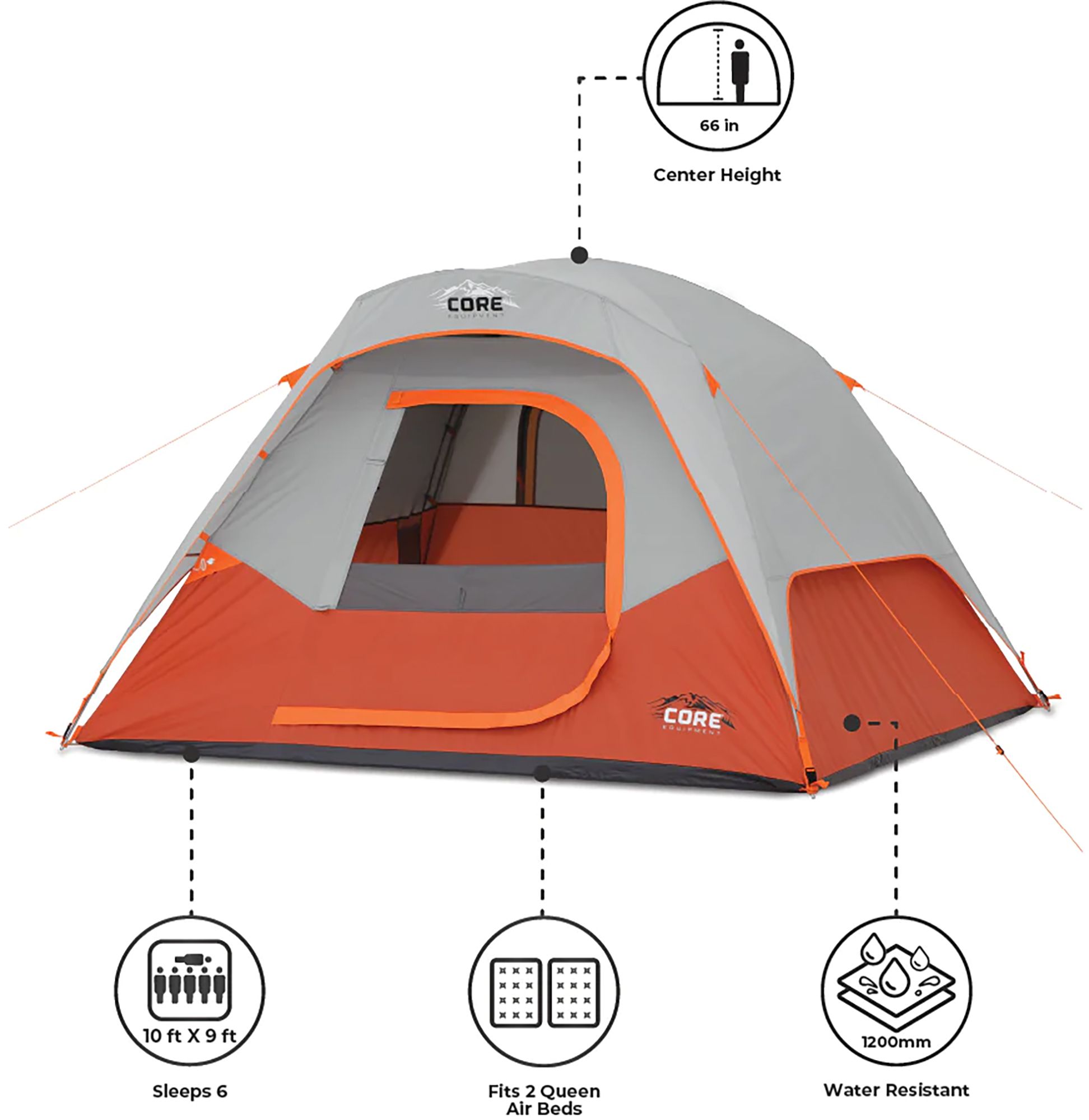 Core Equipment 6 Person Dome Tent