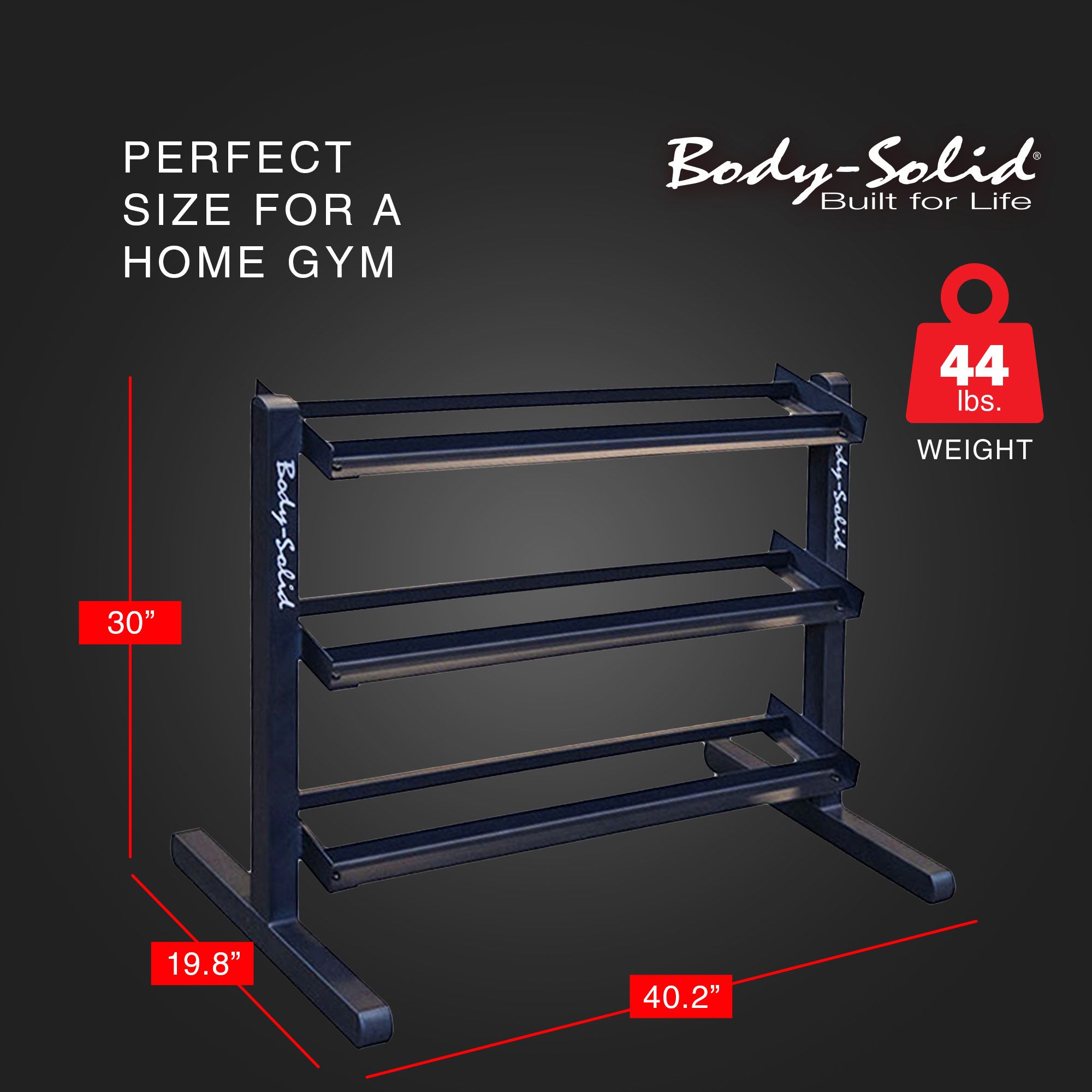 Body-Solid GDR363 3 Tier Horizontal Dumbbell Rack product image