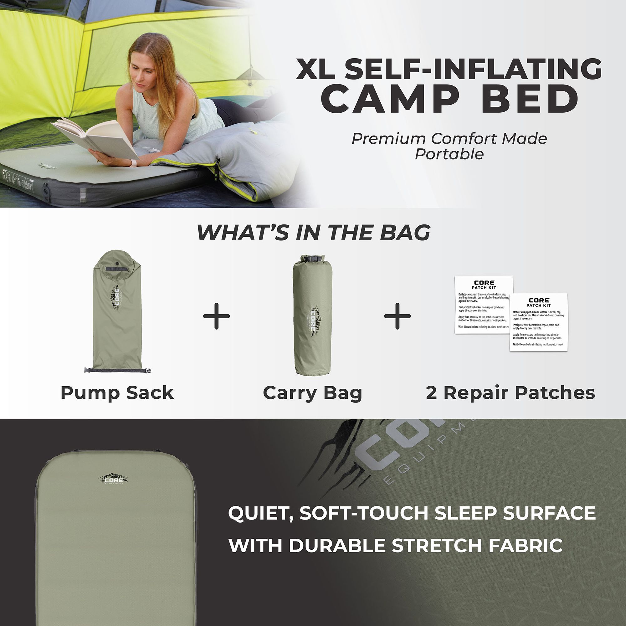 CORE Equipment 4 Seas Self-Inflating Camp Bed product image