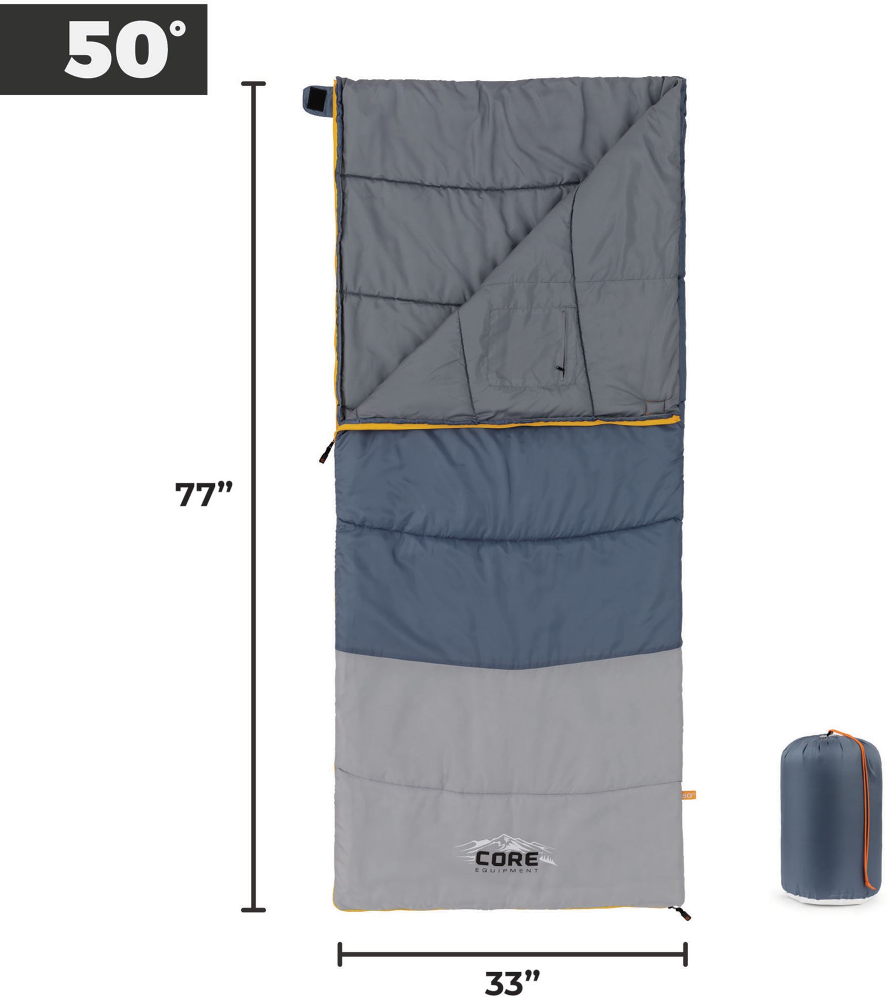 CORE Equipment Rectangular Sleeping Bag 50F product image
