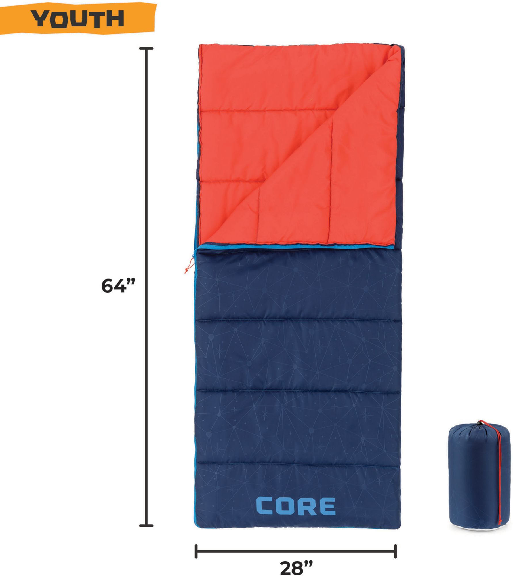 CORE Equipment Warm Weather Youth Rectangular Sleeping Bag product image