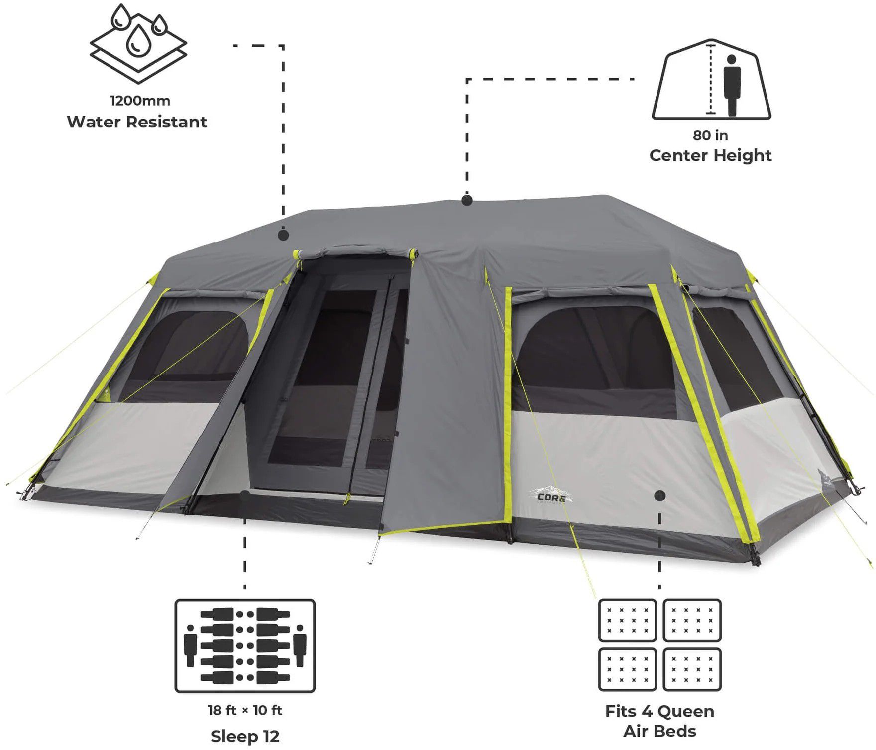 CORE Equipment 12 Person Instant Cabin Tent product image