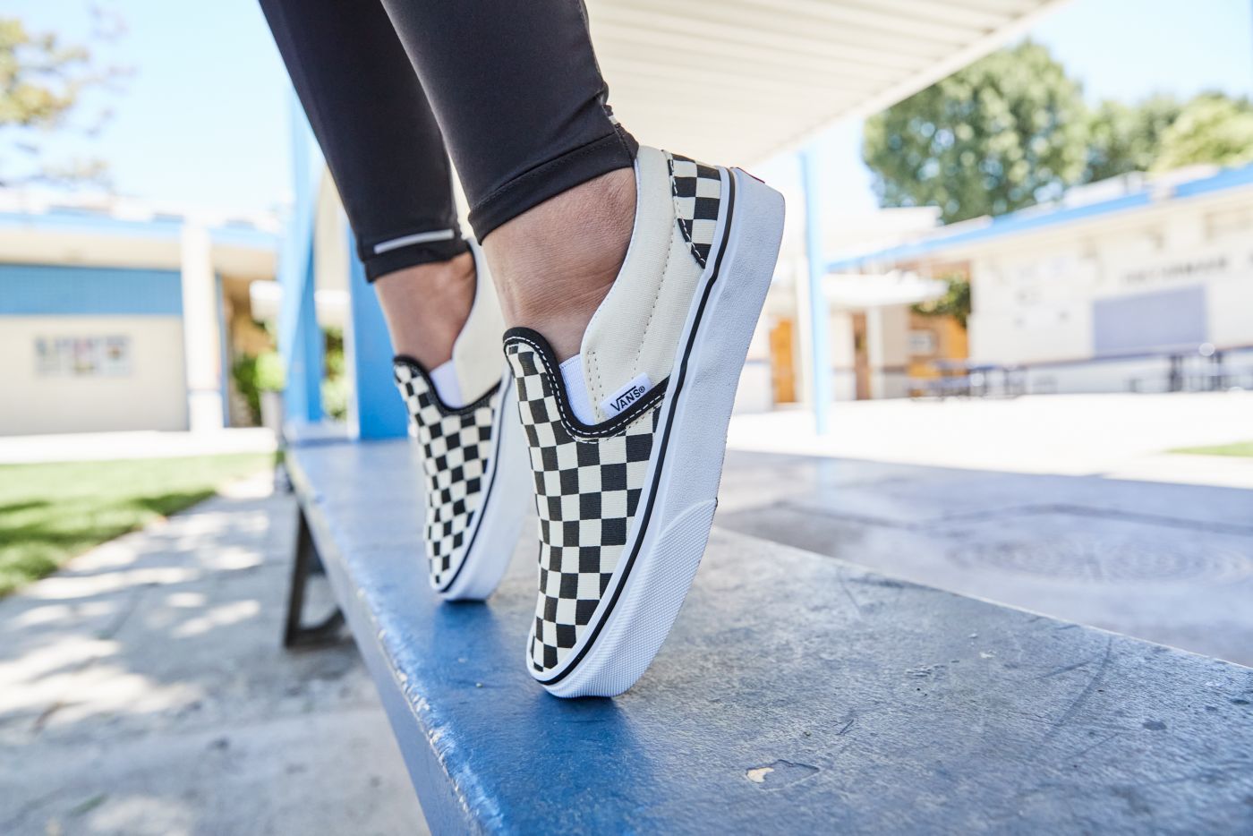 Boys blue checkered vans online