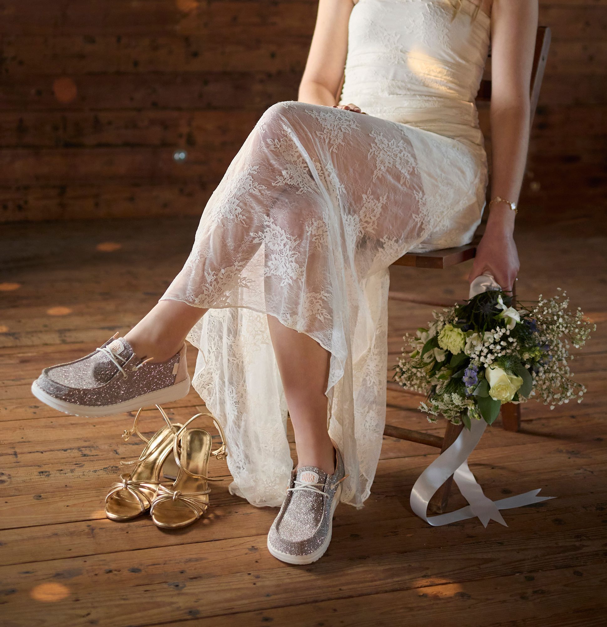 Hey Dude Women's Wendy Metallic Sparkle Shoe product image