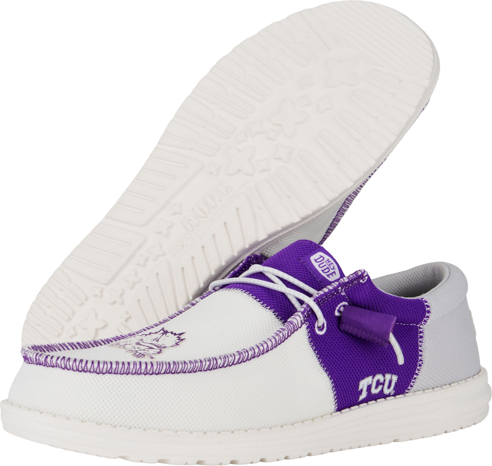 Hey Dude Men's Wally Tri TCU Horned Frogs Shoes Golf Galaxy