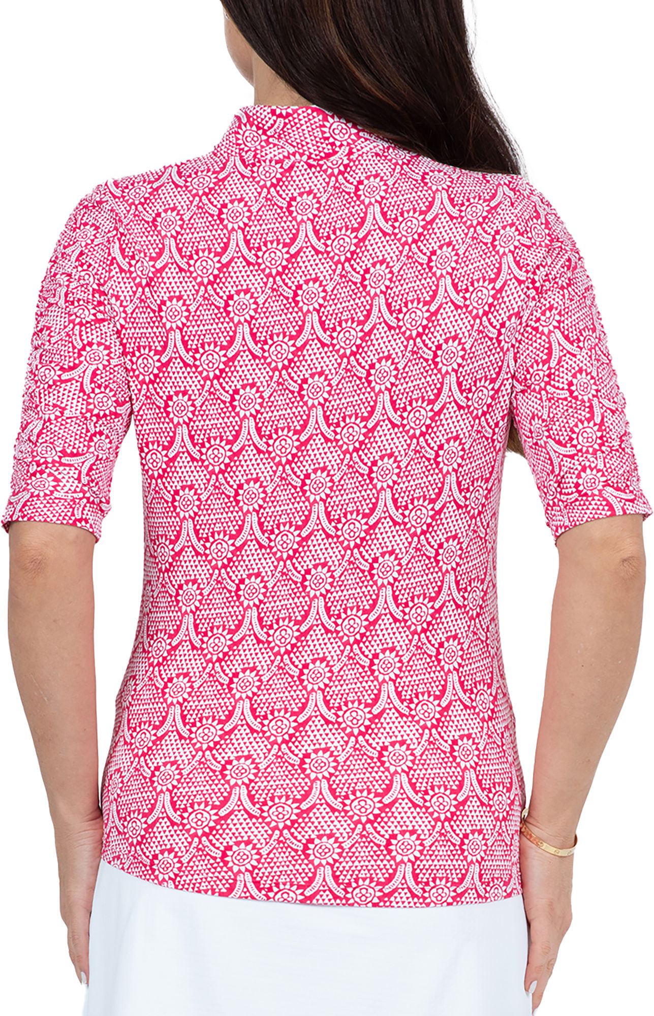 IBKUL Women's Leslie Ruched Elbow Sleeve Golf Shirt product image