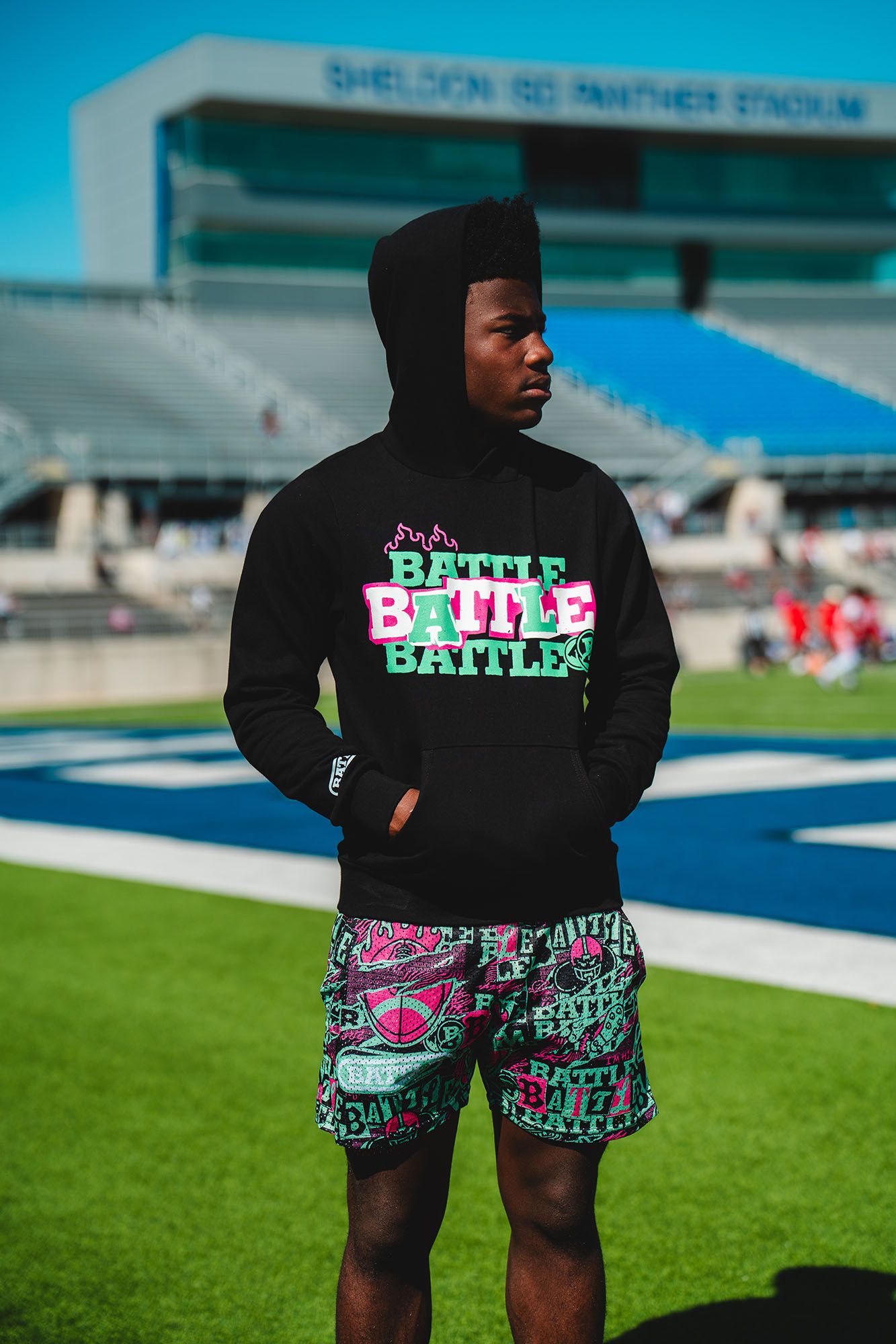Battle Youth Grit Football Flame Hoodie product image