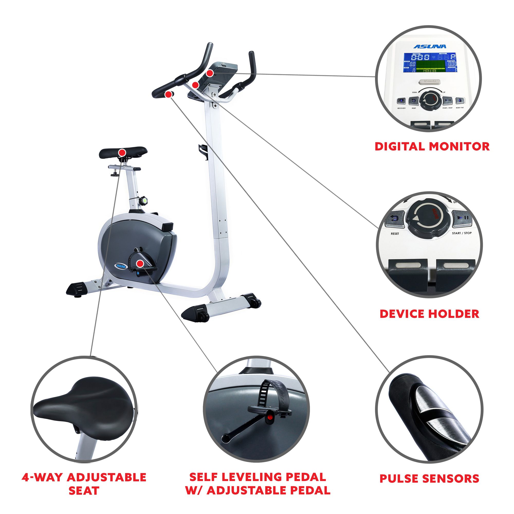 Sunny Health & Fitness ASUNA 4200 Upright Bike product image