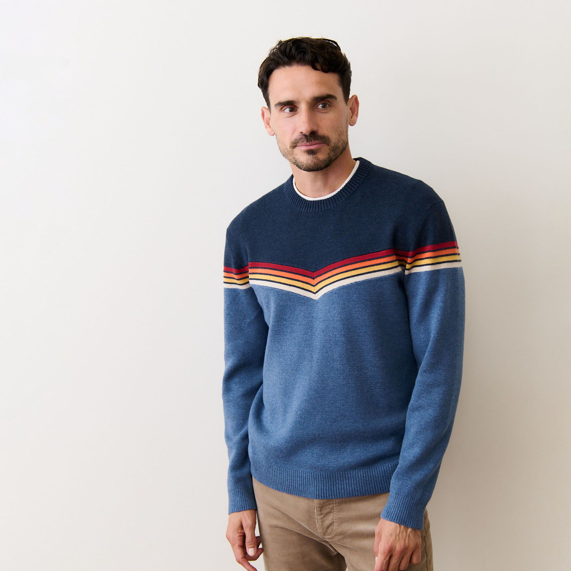 Marine Layer Men's Chevron Varsity Crew Sweater product image