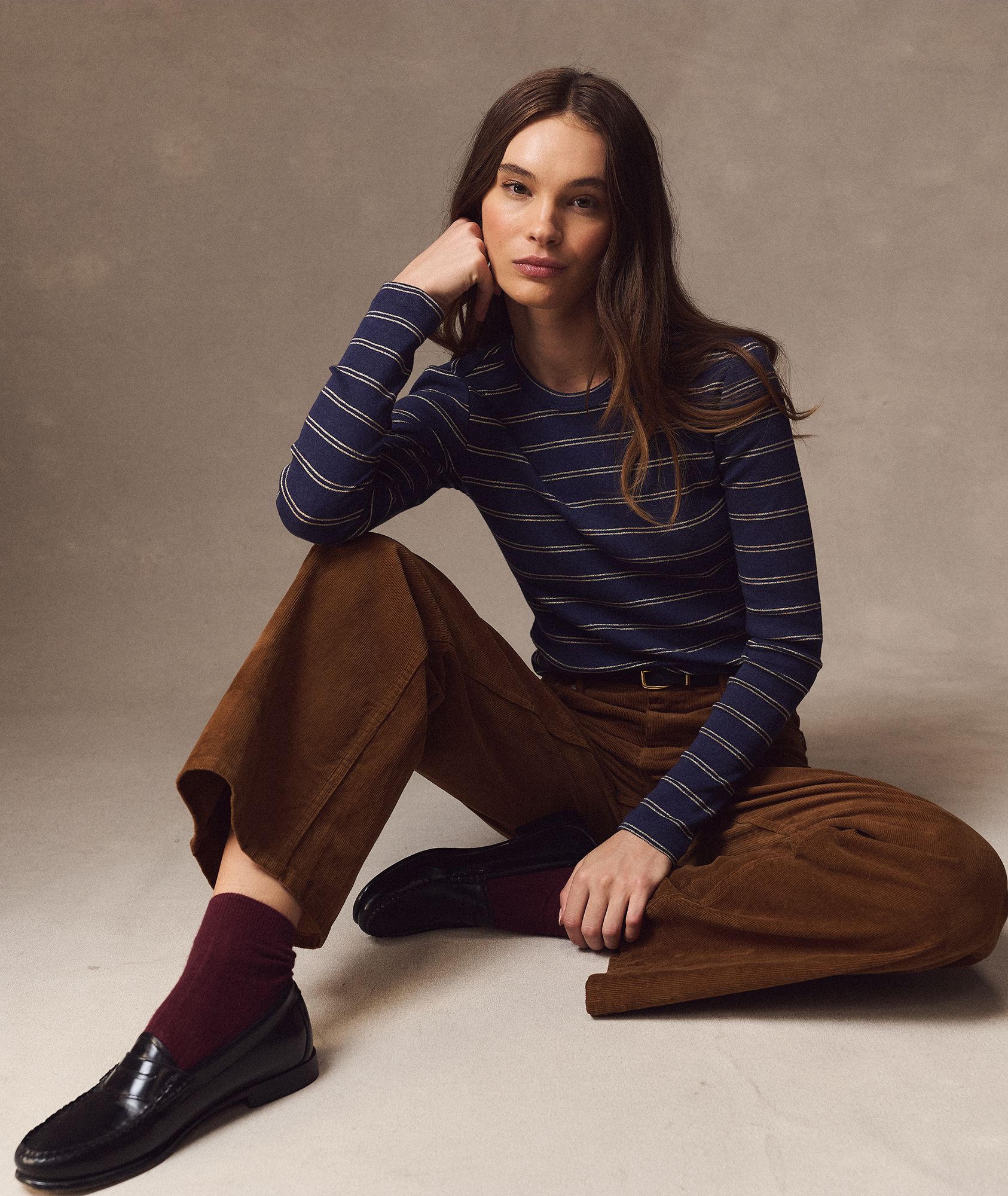 Marine Layer Women 's Long Sleeve Lexi Rib Sun-In Crew T-Shirt product image