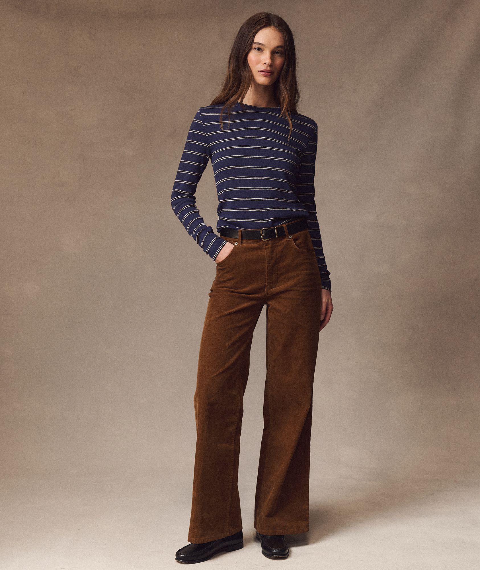 Marine Layer Women 's Long Sleeve Lexi Rib Sun-In Crew T-Shirt product image