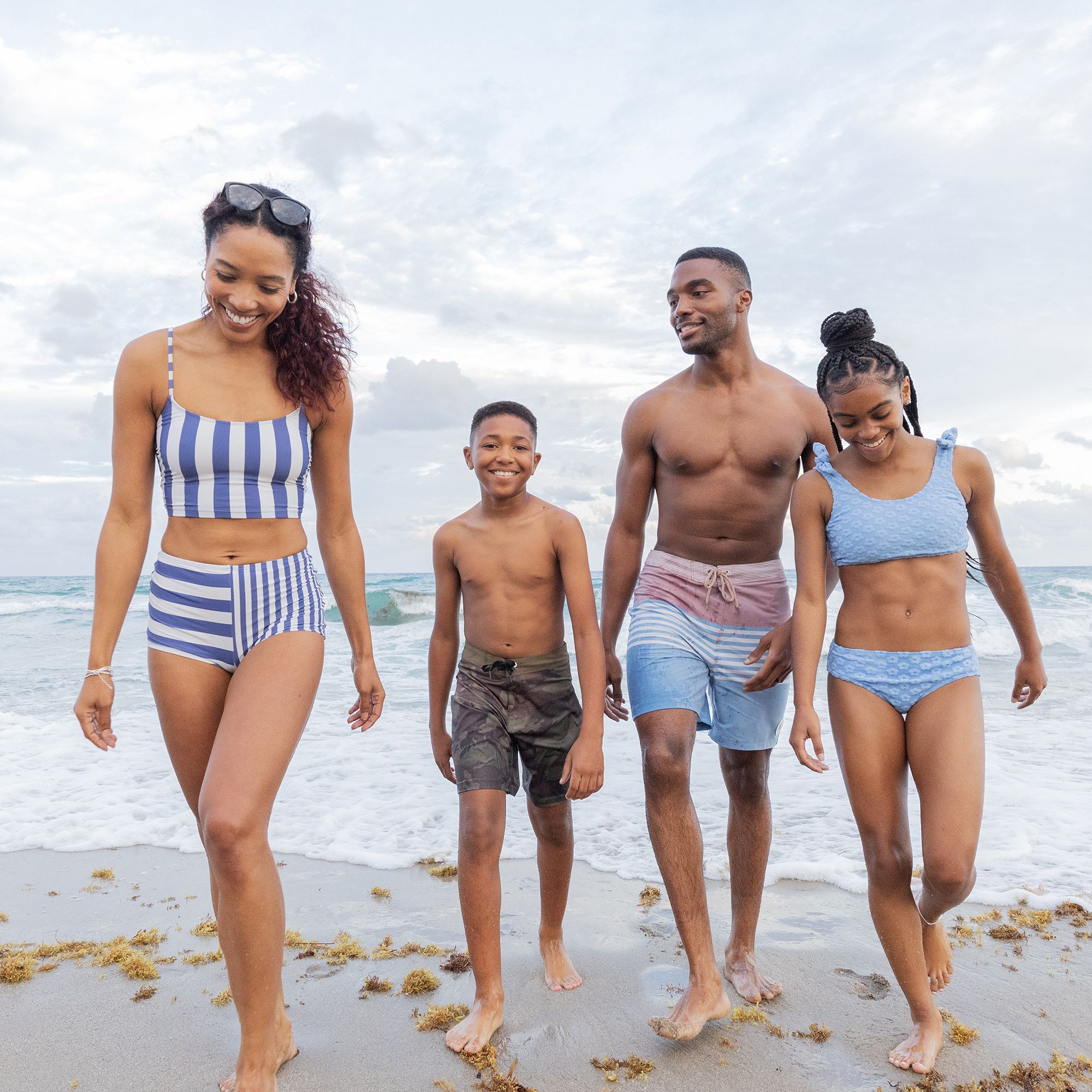 Roxy Women's Stripe Out Boy Shorts Swim Bottoms product image