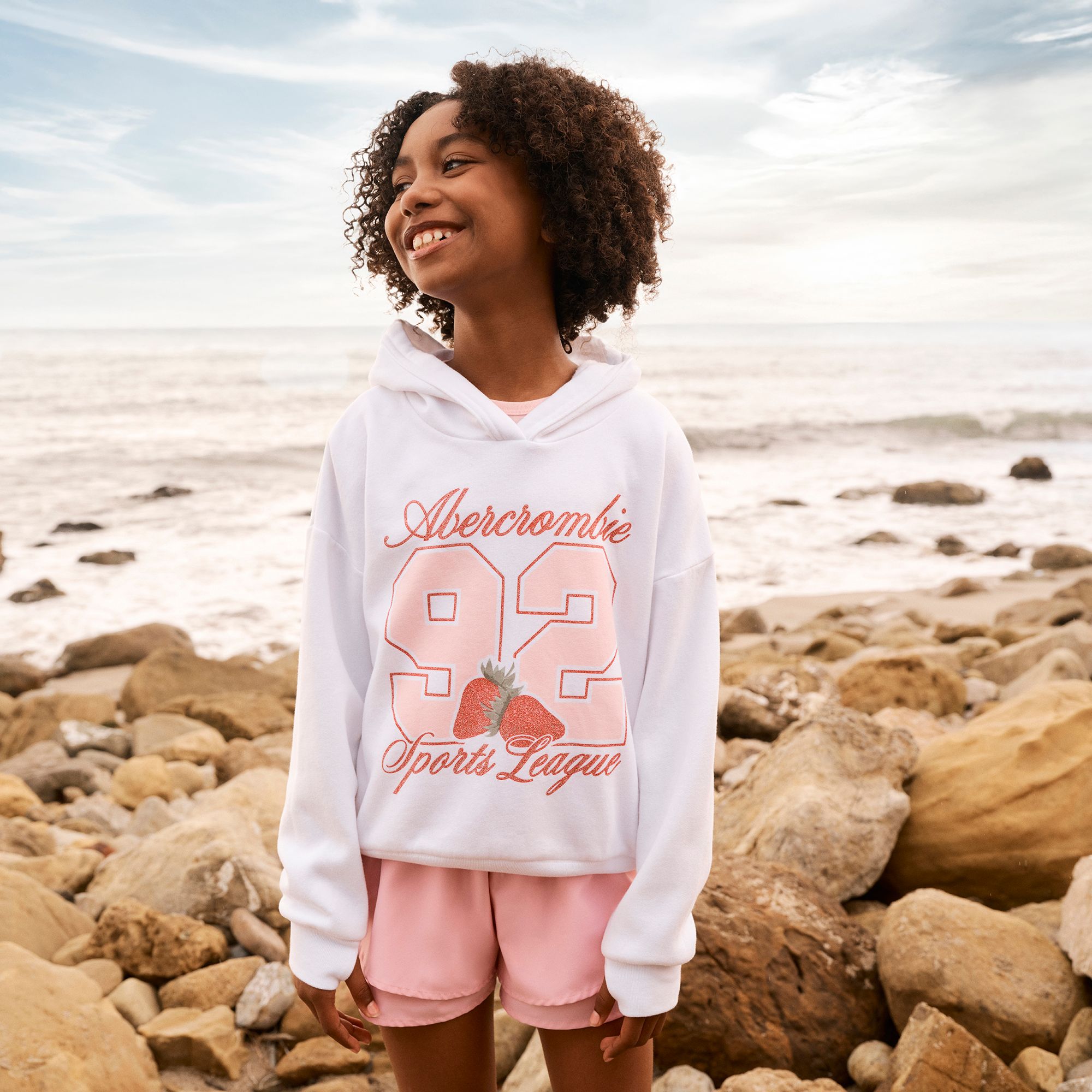 abercrombie kids 98 strawberry pullover hoodie product image