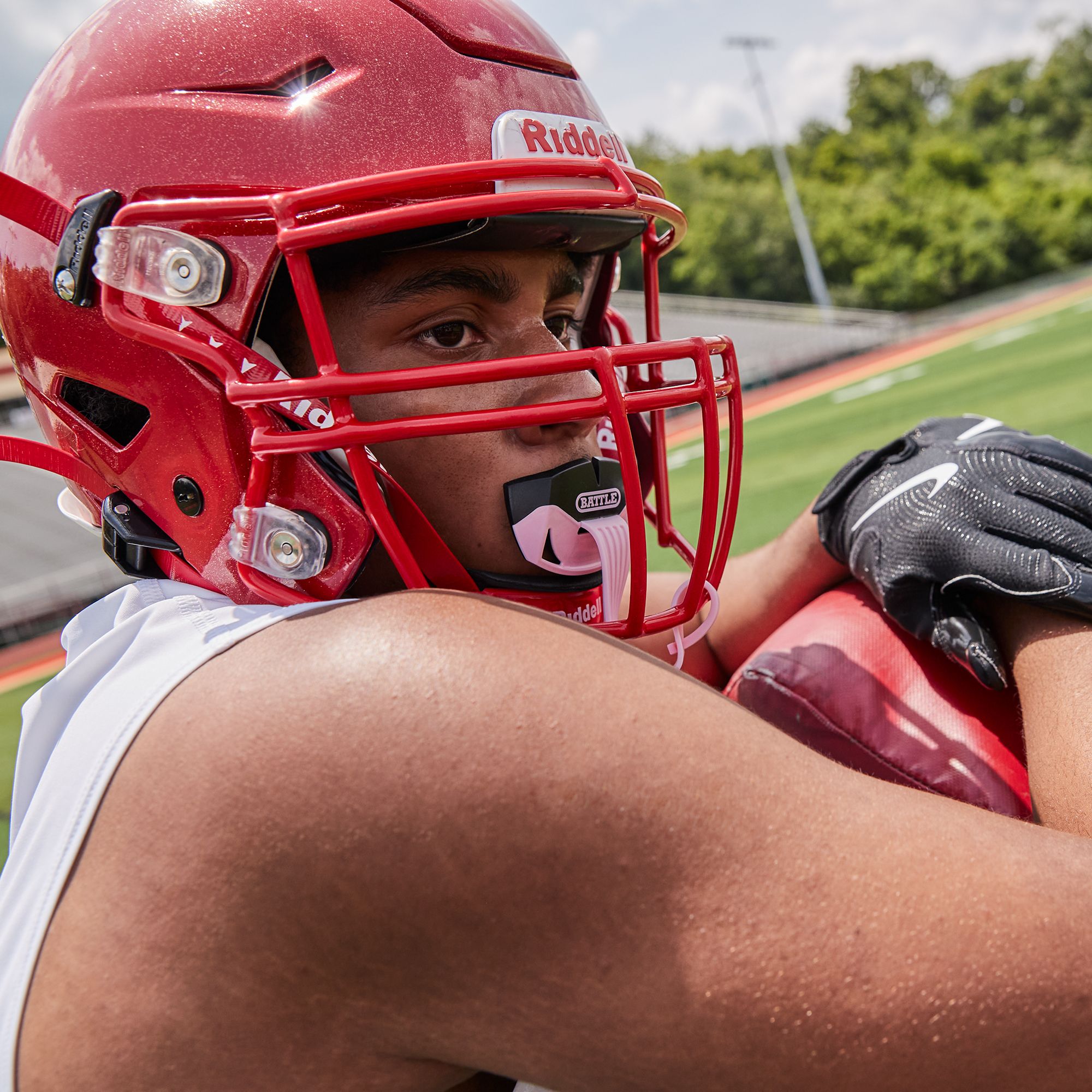 Battle Speed Pro Football Mouthguard with Connected Thick Strap product image