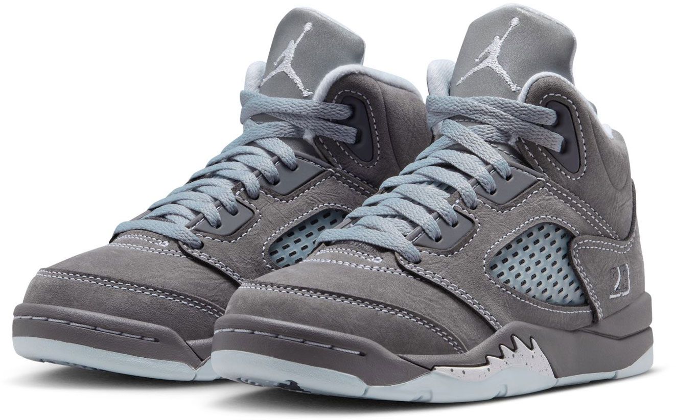 Air Jordan Kids' Preschool 5 Retro 'Wolf Grey' Basketball Shoes product image