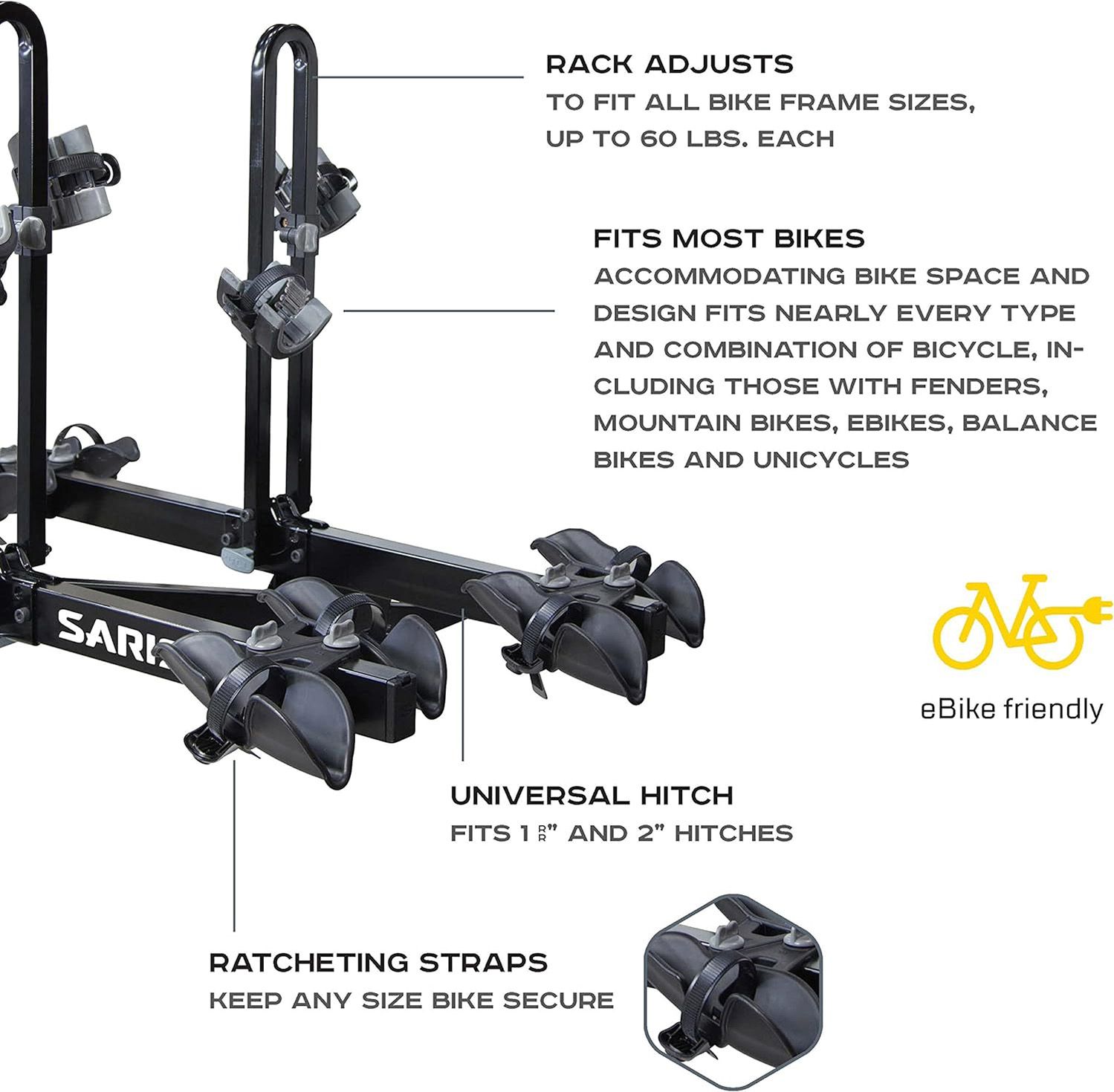 Saris Freedom Cuscino Transport System 4-Bike Hitch Rack