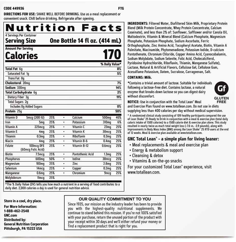 GNC Total Lean Shake 25 product image