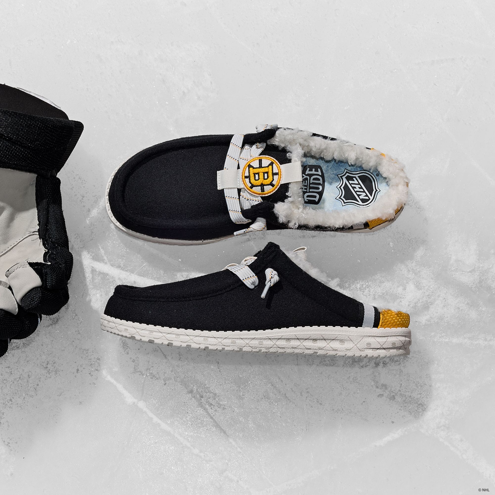 Hey Dude Men's Wally Slip NHL Bruins Shoe product image