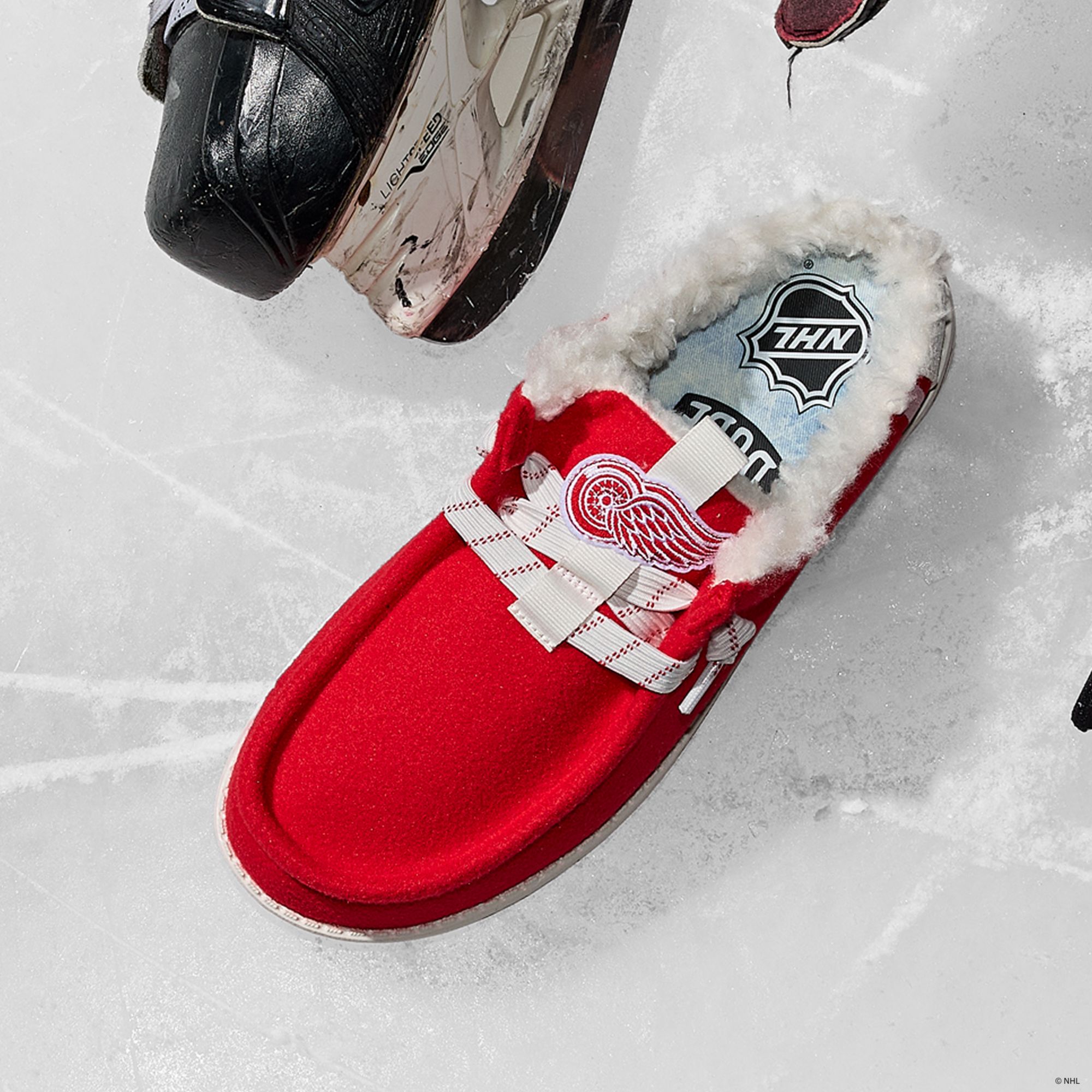 Hey Dude Men's Wally Slip NHL Red Wings Shoe product image