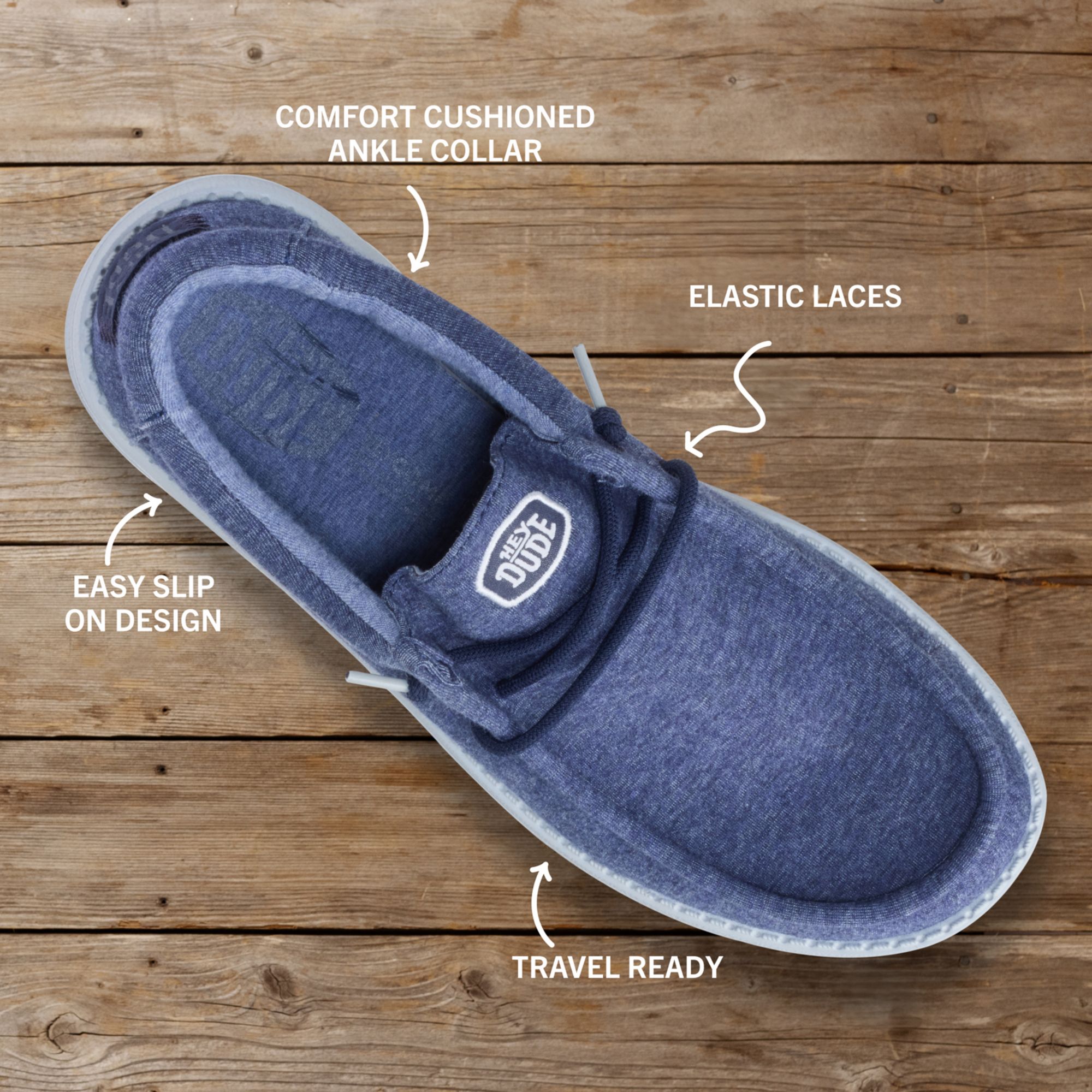 Hey Dude Men's Wally Stretch Jersey Shoes product image