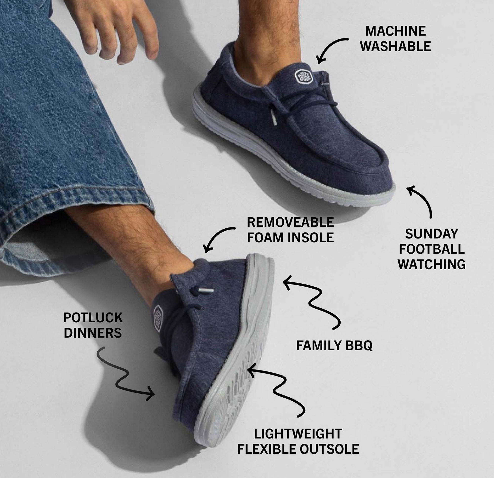 Hey Dude Men's Wally Stretch Jersey Shoes product image