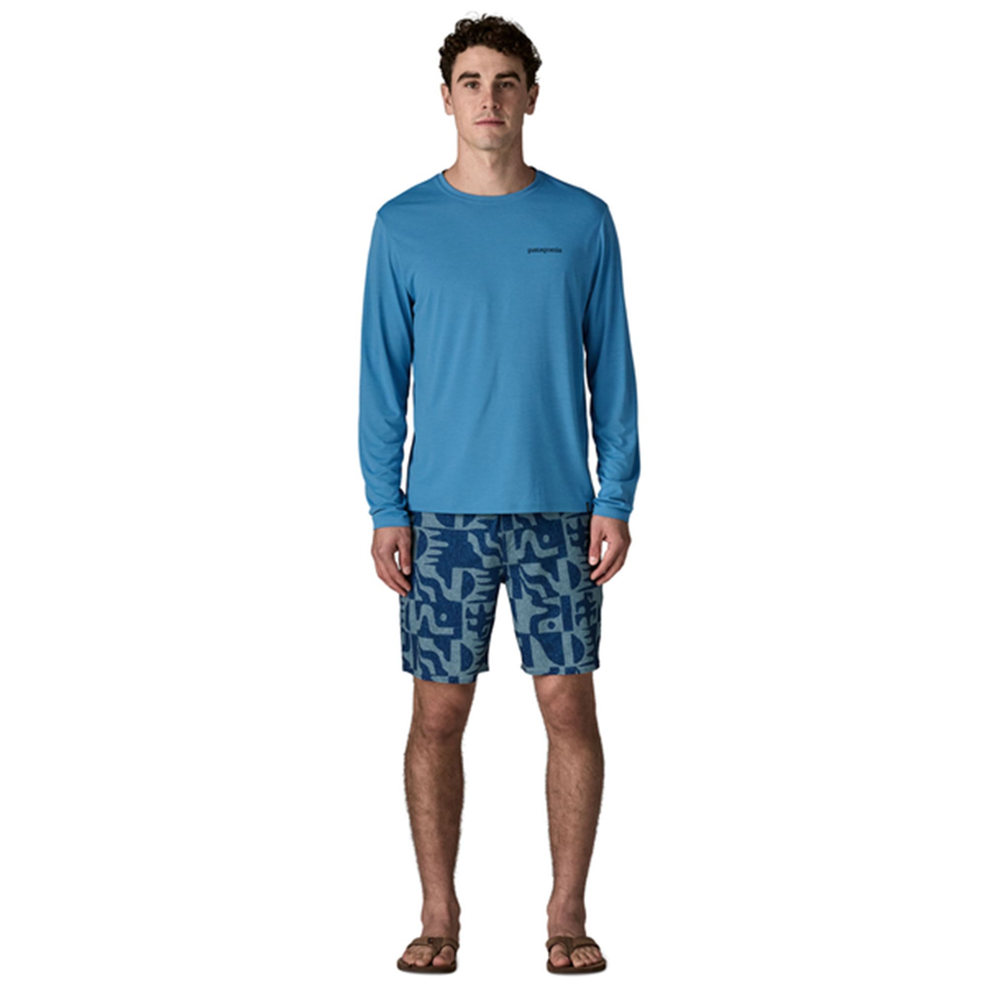 Patagonia Men's Capilene Cool Daily Long-Sleeved Boardshort Logo Shirt product image