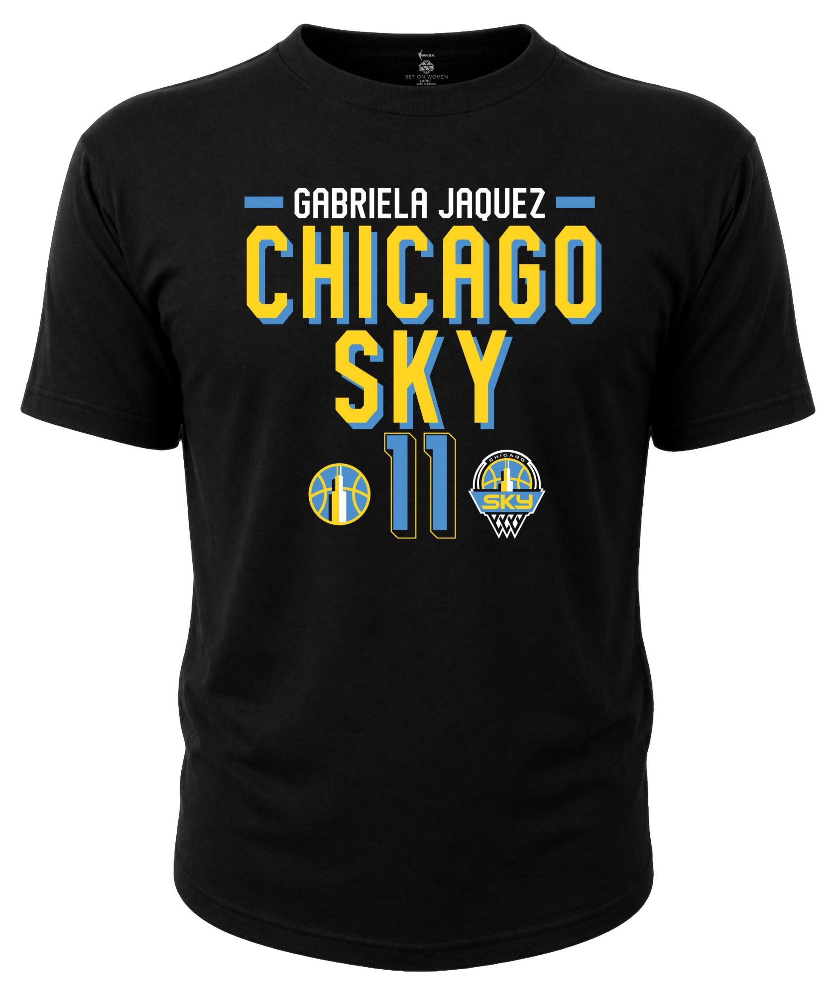 Dynasty Apparel Adult Chicago Sky Gabriela Jaquez Black Explorer T-Shirt product image