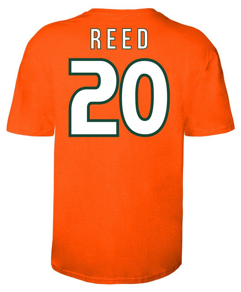 Dyme Lyfe Men's Ed Reed #20 Miami Hurricanes Orange T-Shirt product image