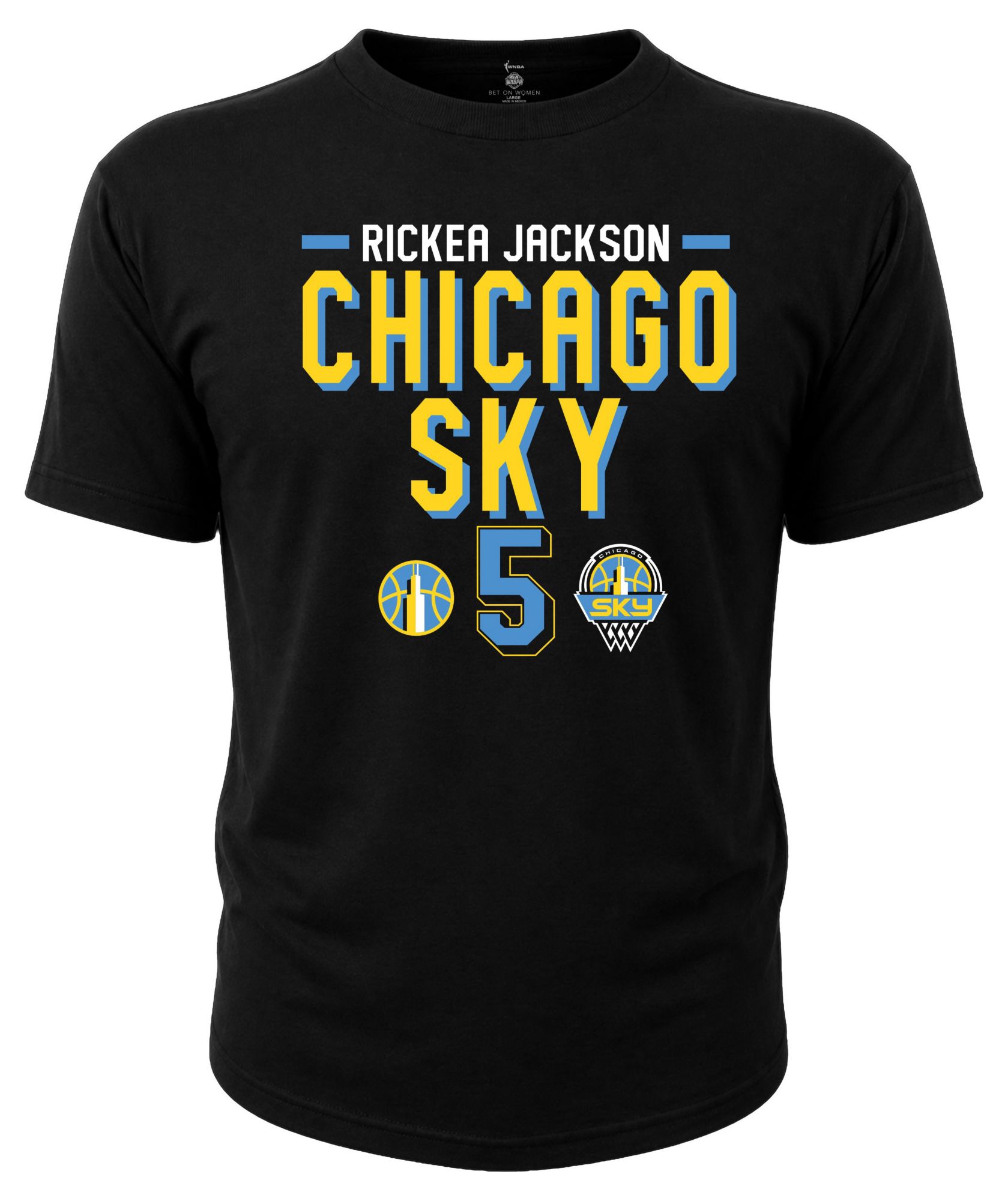 Dynasty Apparel Youth Chicago Sky Rickea Jackson Black Explorer T-Shirt product image