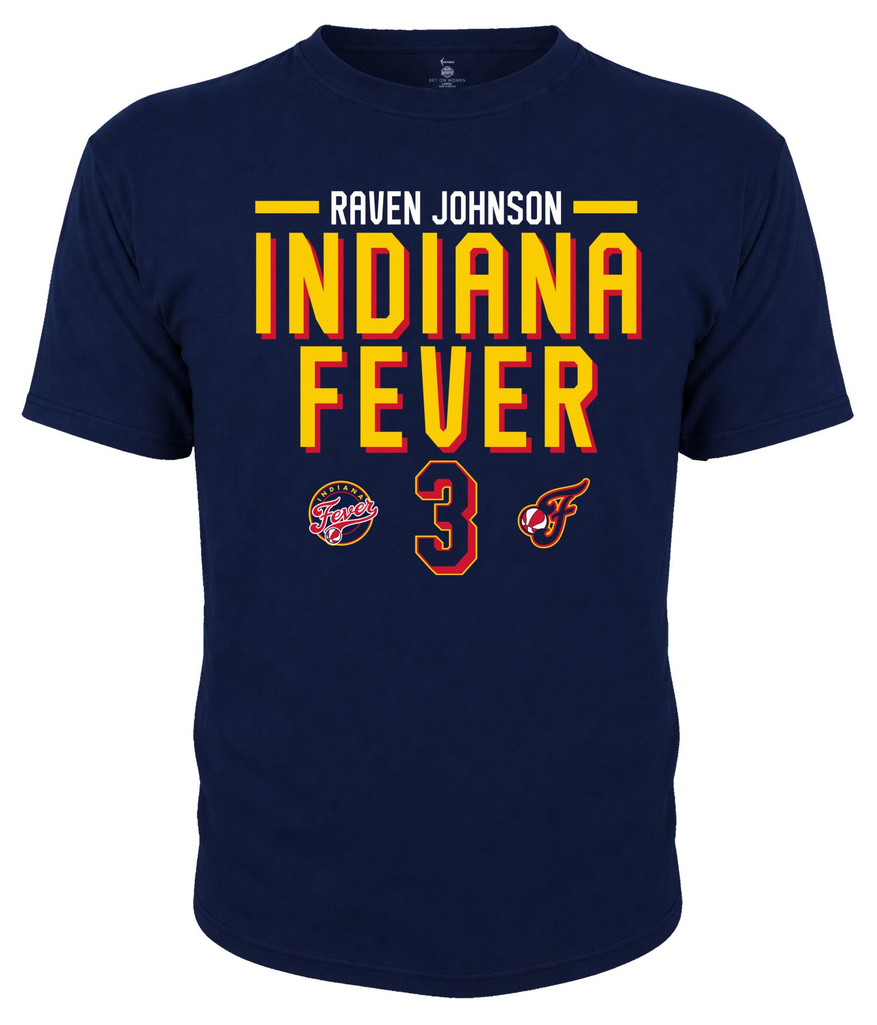 Dynasty Apparel Youth Indiana Fever Raven Johnson Navy Blue Explorer T-Shirt product image