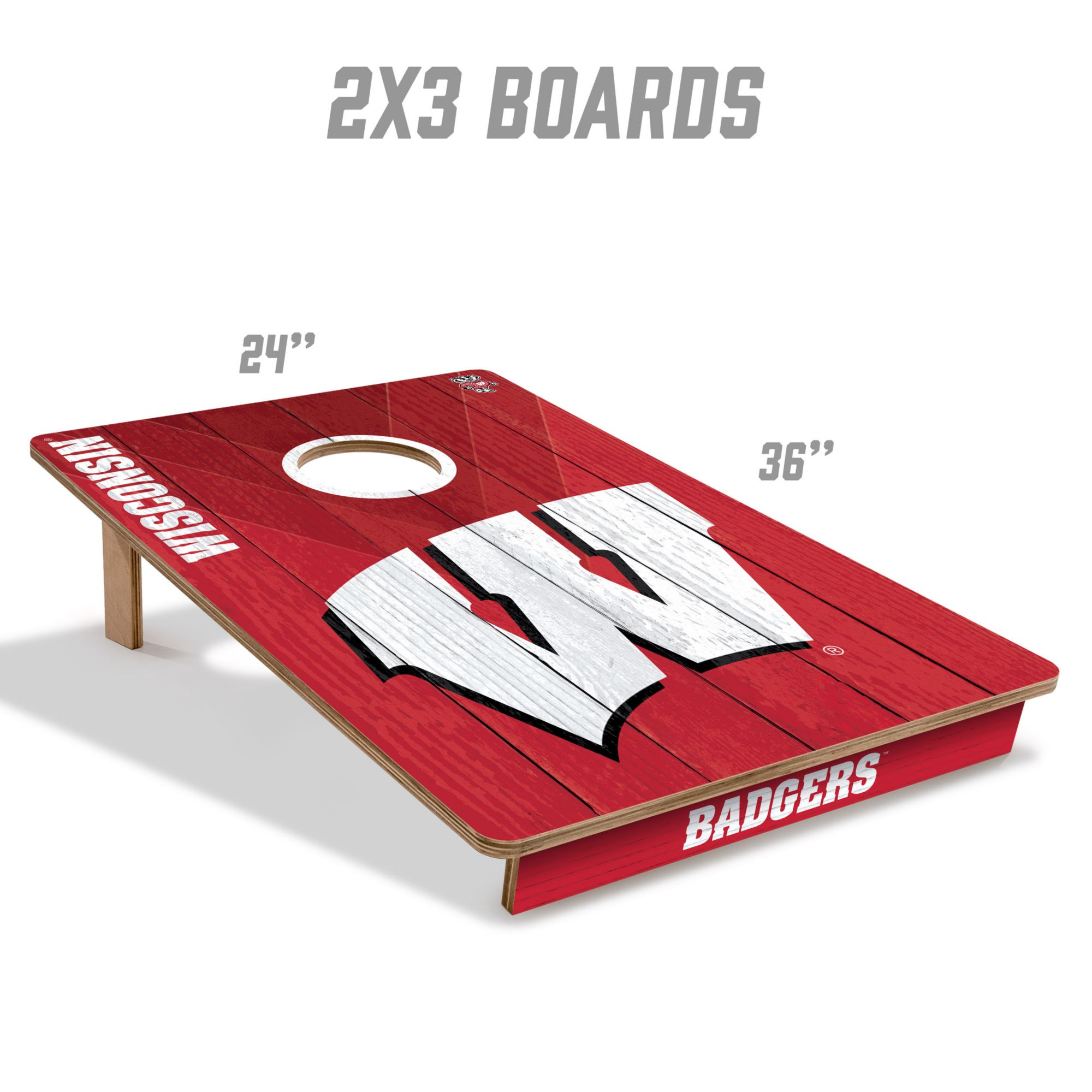 YouTheFan Wisconsin Badgers 2' x 3' Cornhole Boards product image