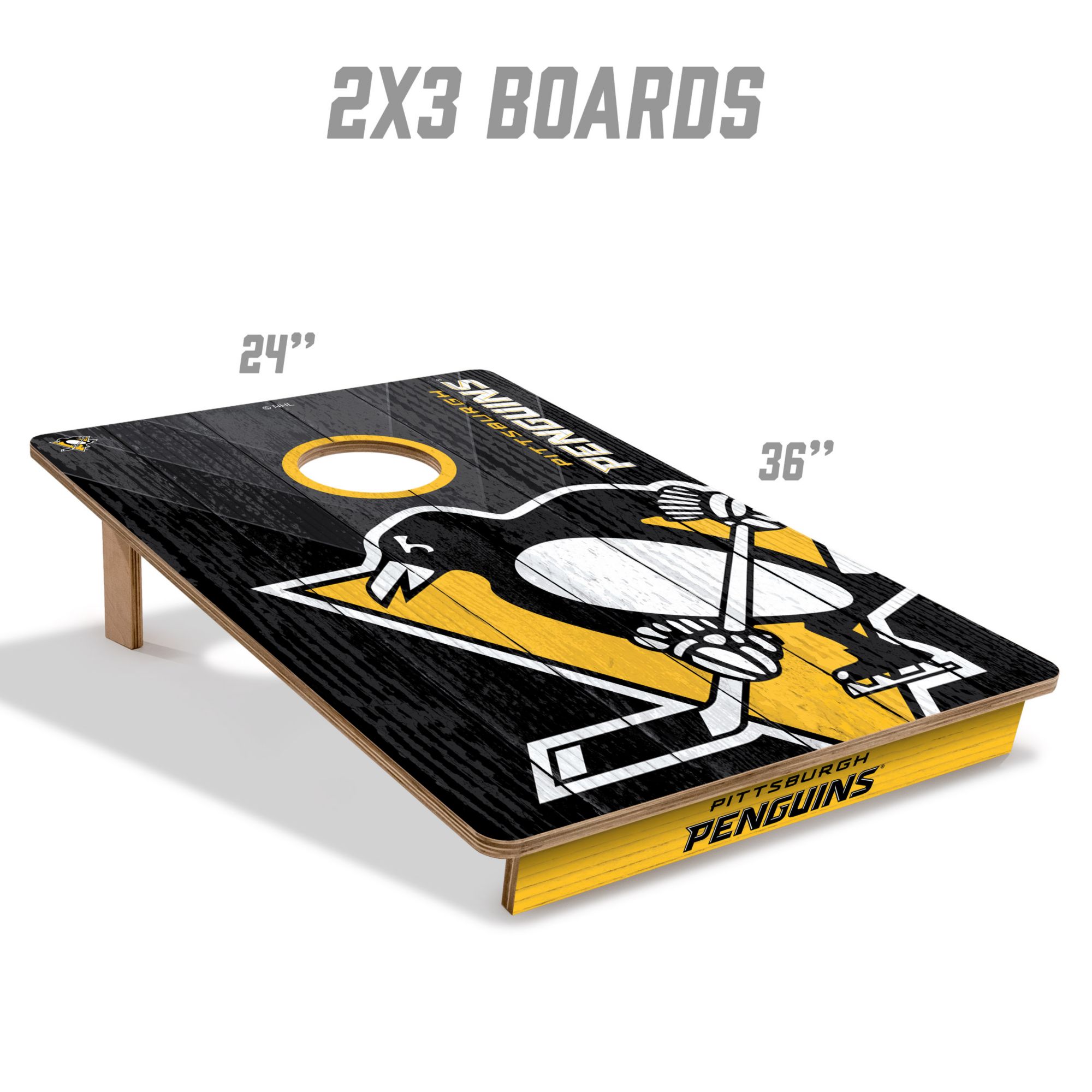 YouTheFan Pittsburgh Penguins 2' x 3' Cornhole Boards product image