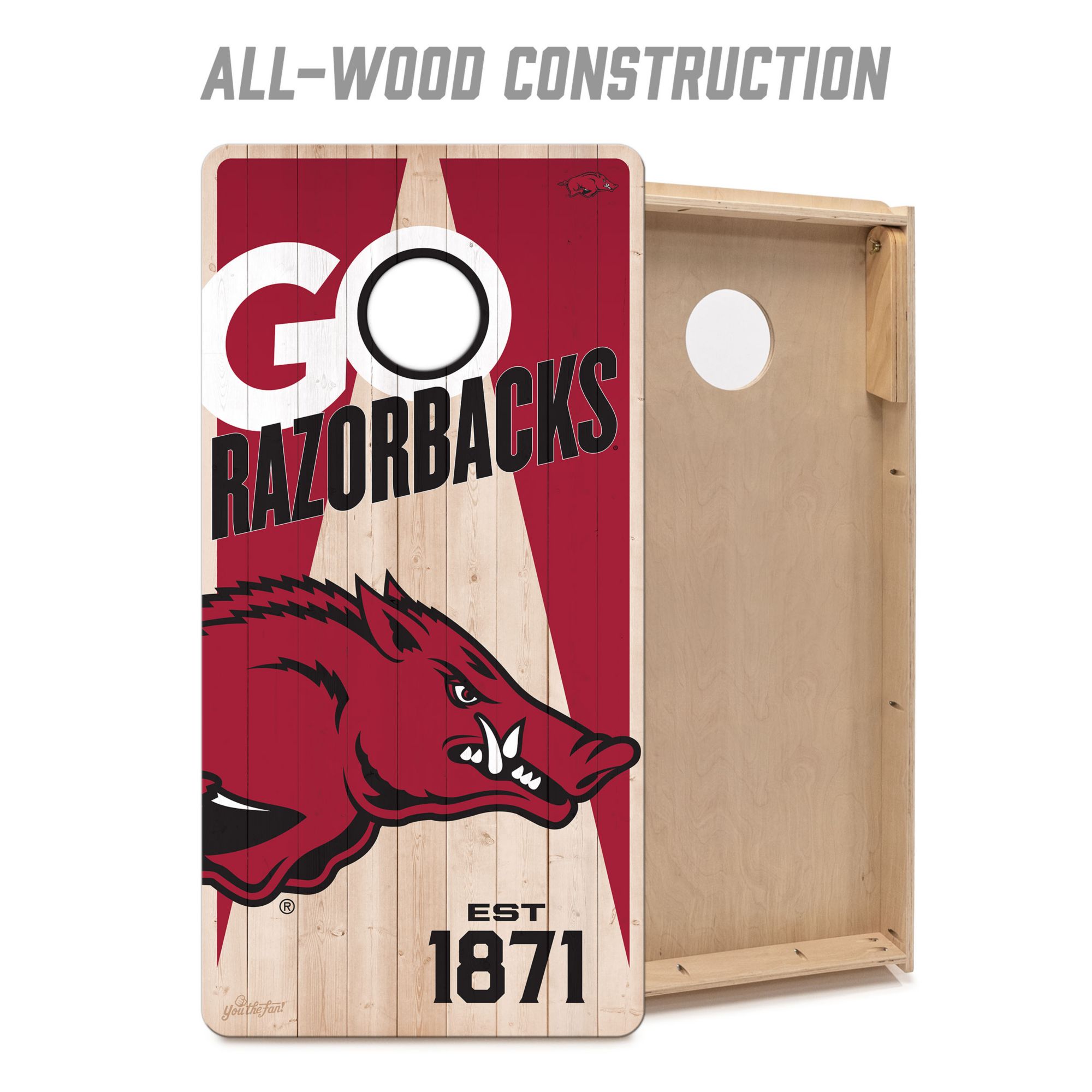 YouTheFan Arkansas Razorbacks 2' x 4' Cornhole Boards product image