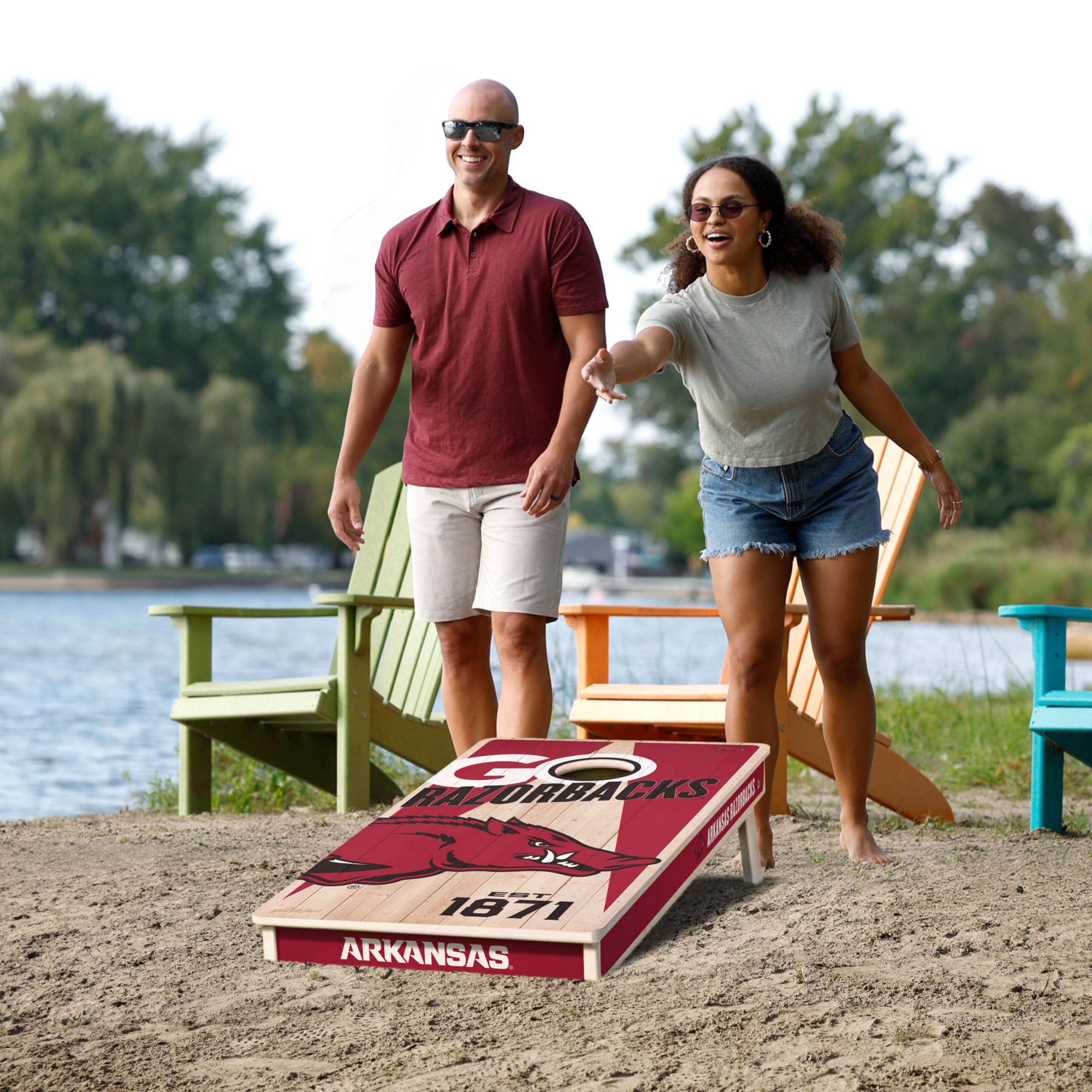 YouTheFan Arkansas Razorbacks 2' x 4' Cornhole Boards product image
