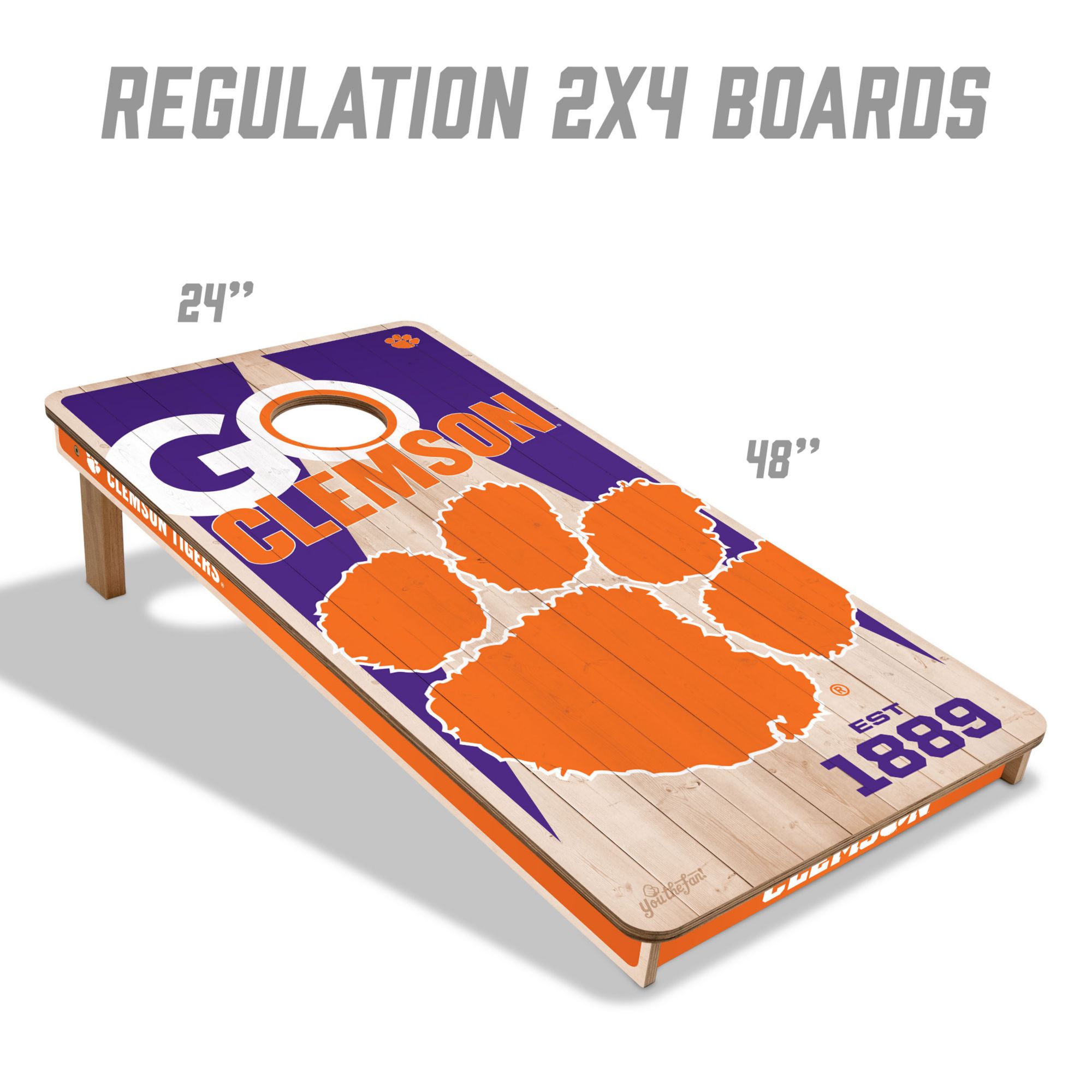 YouTheFan Clemson Tigers 2' x 4' Cornhole Boards product image