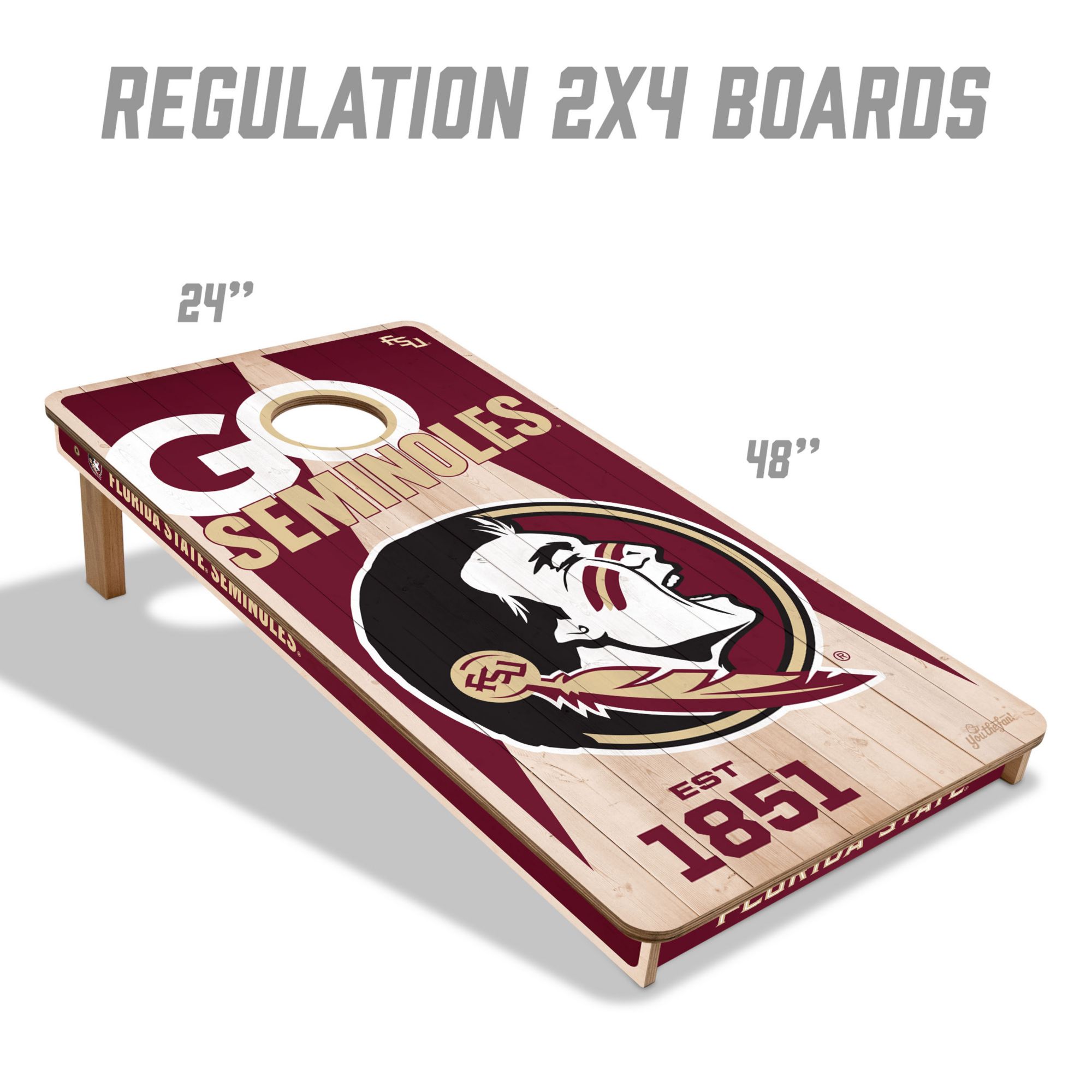 YouTheFan Florida State Seminoles 2' x 4' Cornhole Boards product image