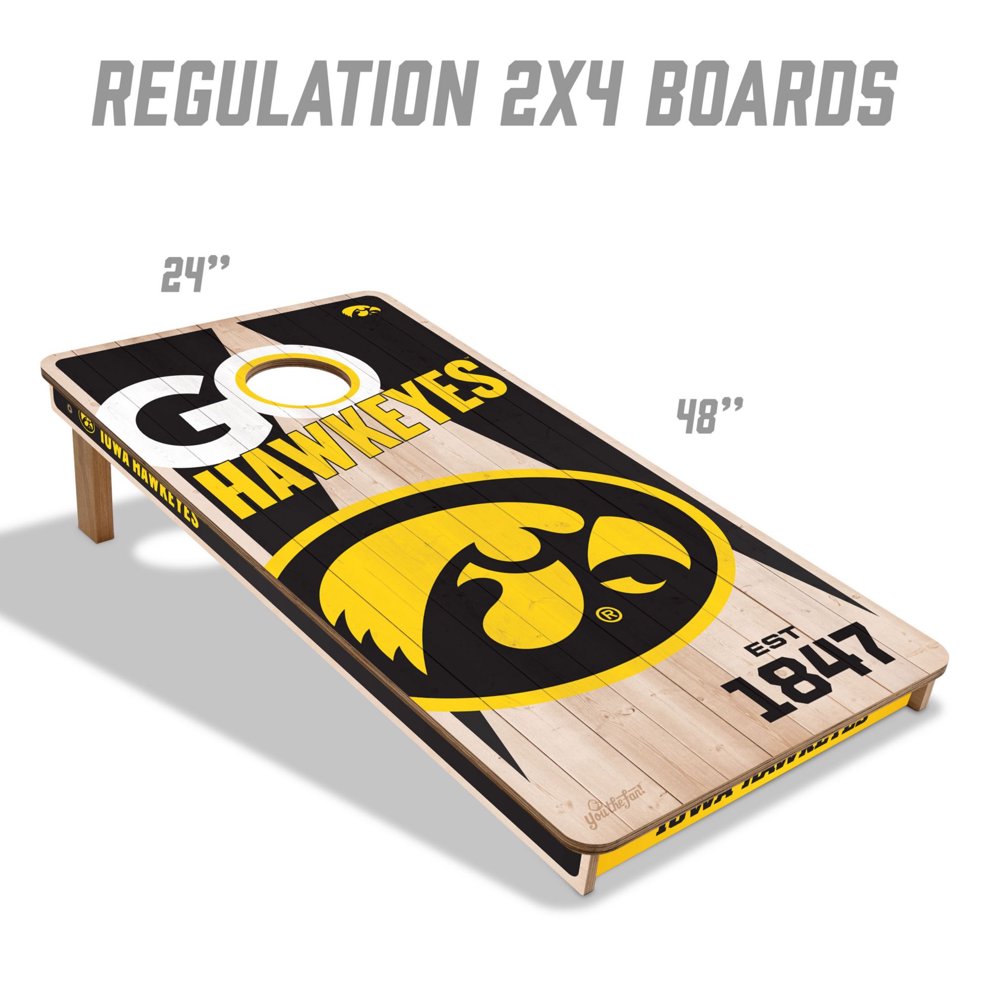 YouTheFan Iowa Hawkeyes 2' x 4' Cornhole Boards product image
