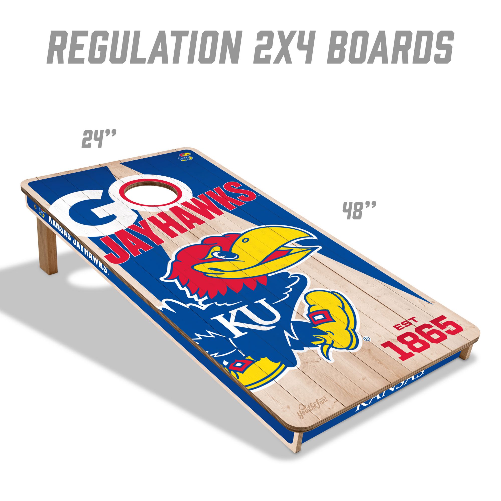 YouTheFan Kansas Jayhawks 2' x 4' Cornhole Boards product image