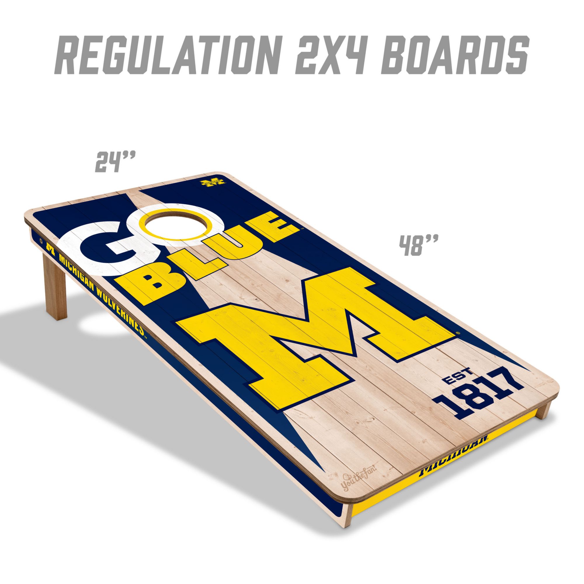 YouTheFan Michigan Wolverines 2' x 4' Cornhole Boards product image