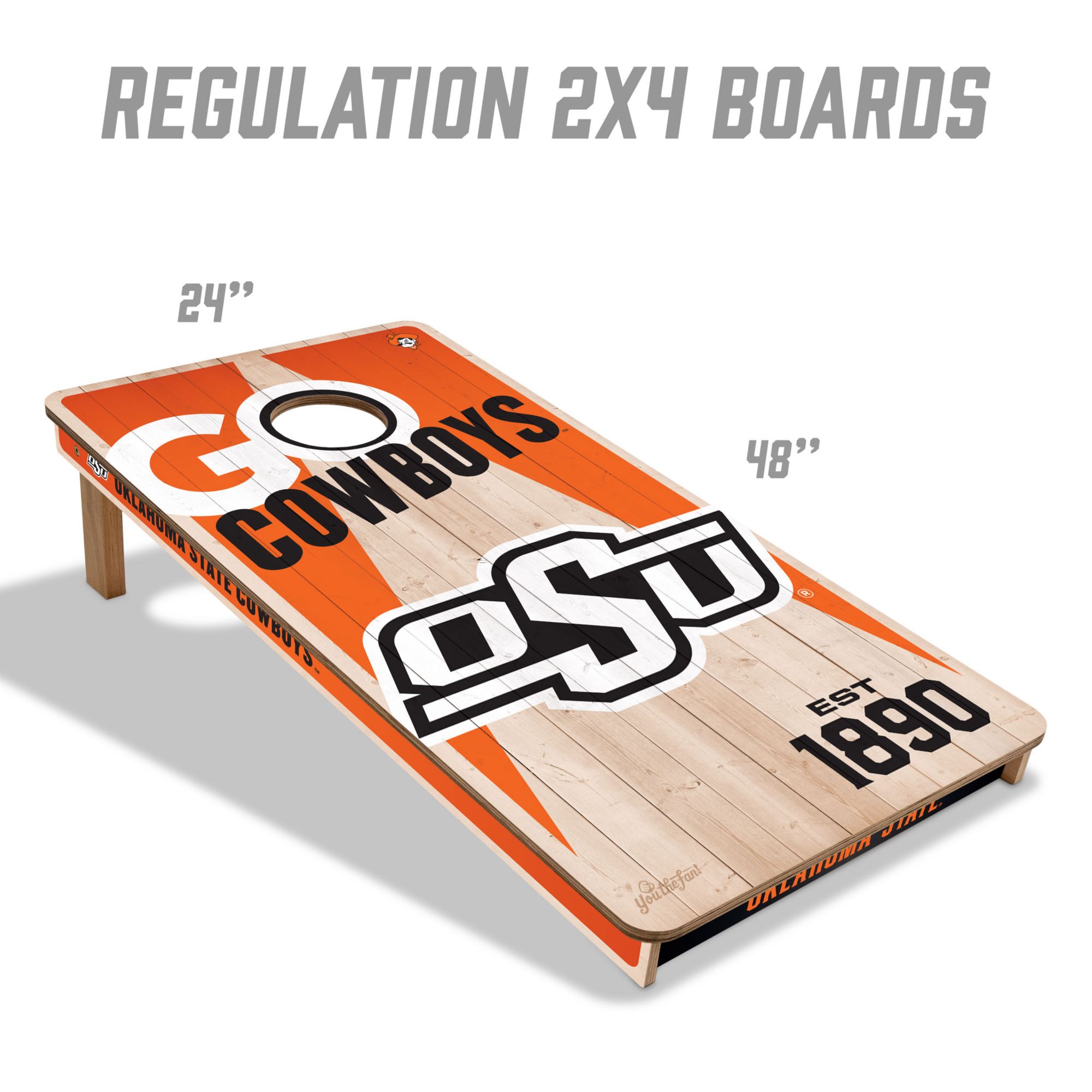 YouTheFan Oklahoma State Cowboys 2' x 4' Cornhole Boards product image