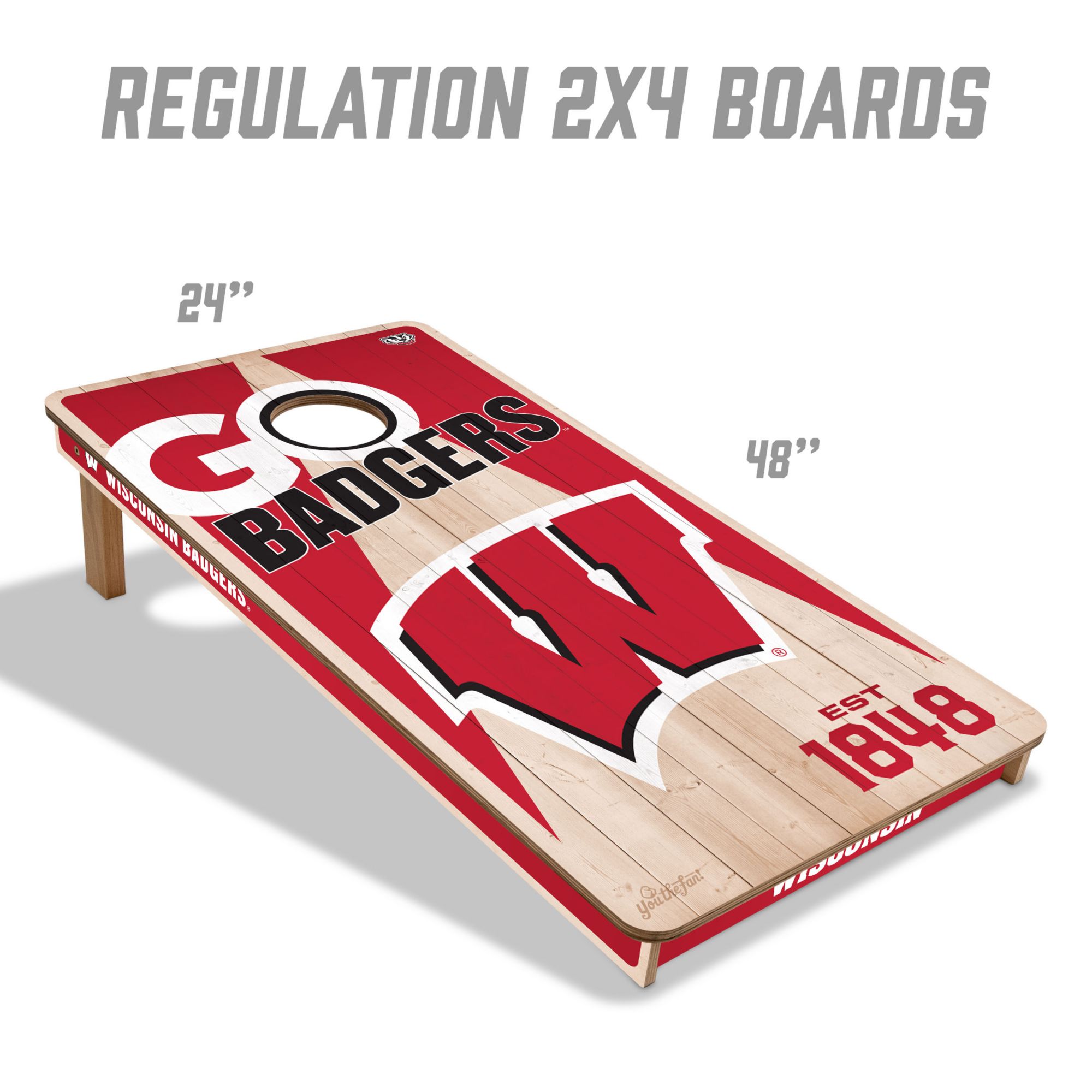 YouTheFan Wisconsin Badgers 2' x 4' Cornhole Boards product image