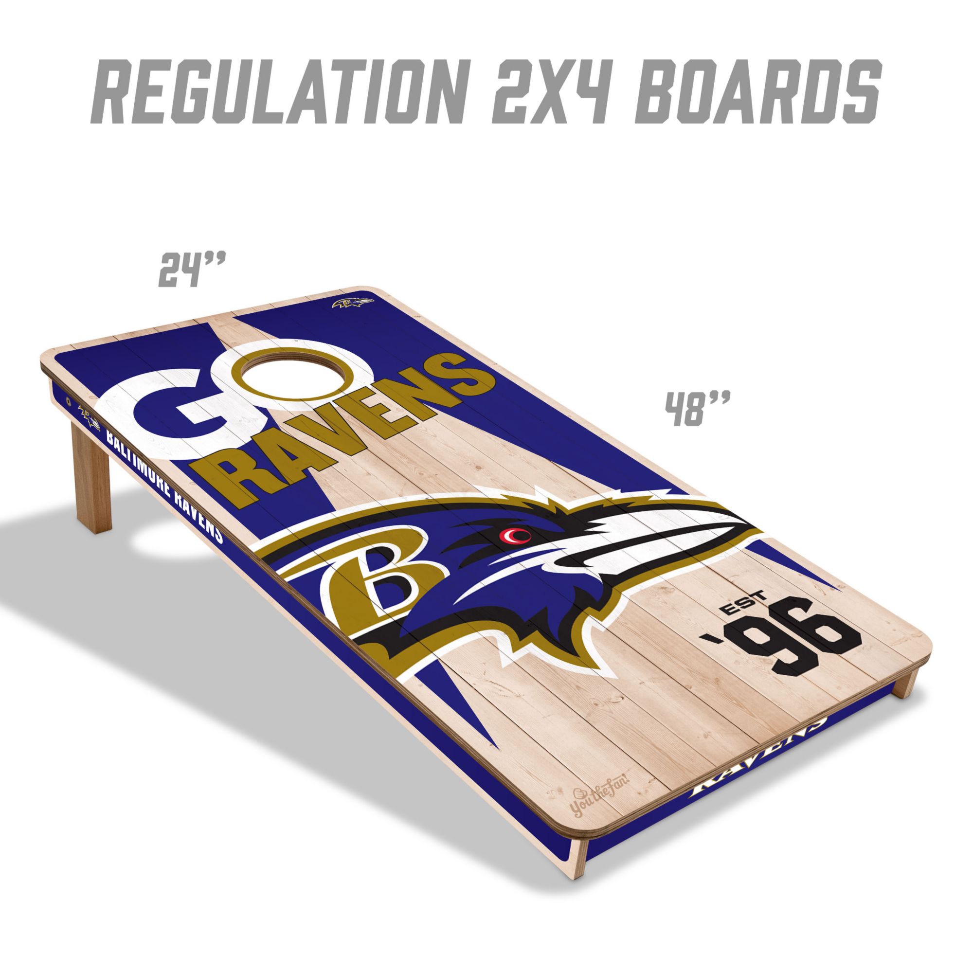 YouTheFan Baltimore Ravens 2' x 4' Cornhole Boards product image