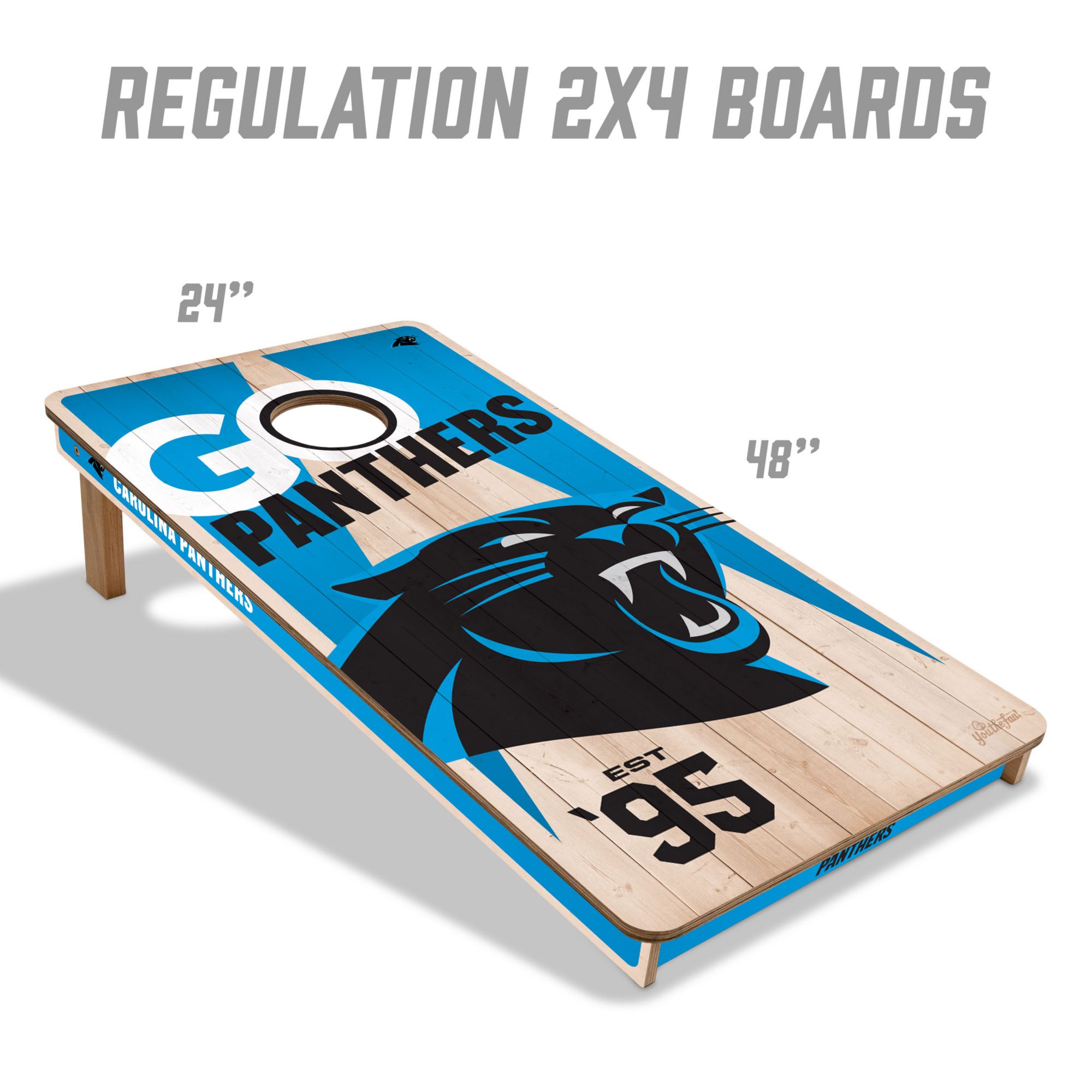 YouTheFan Carolina Panthers 2' x 4' Cornhole Boards product image