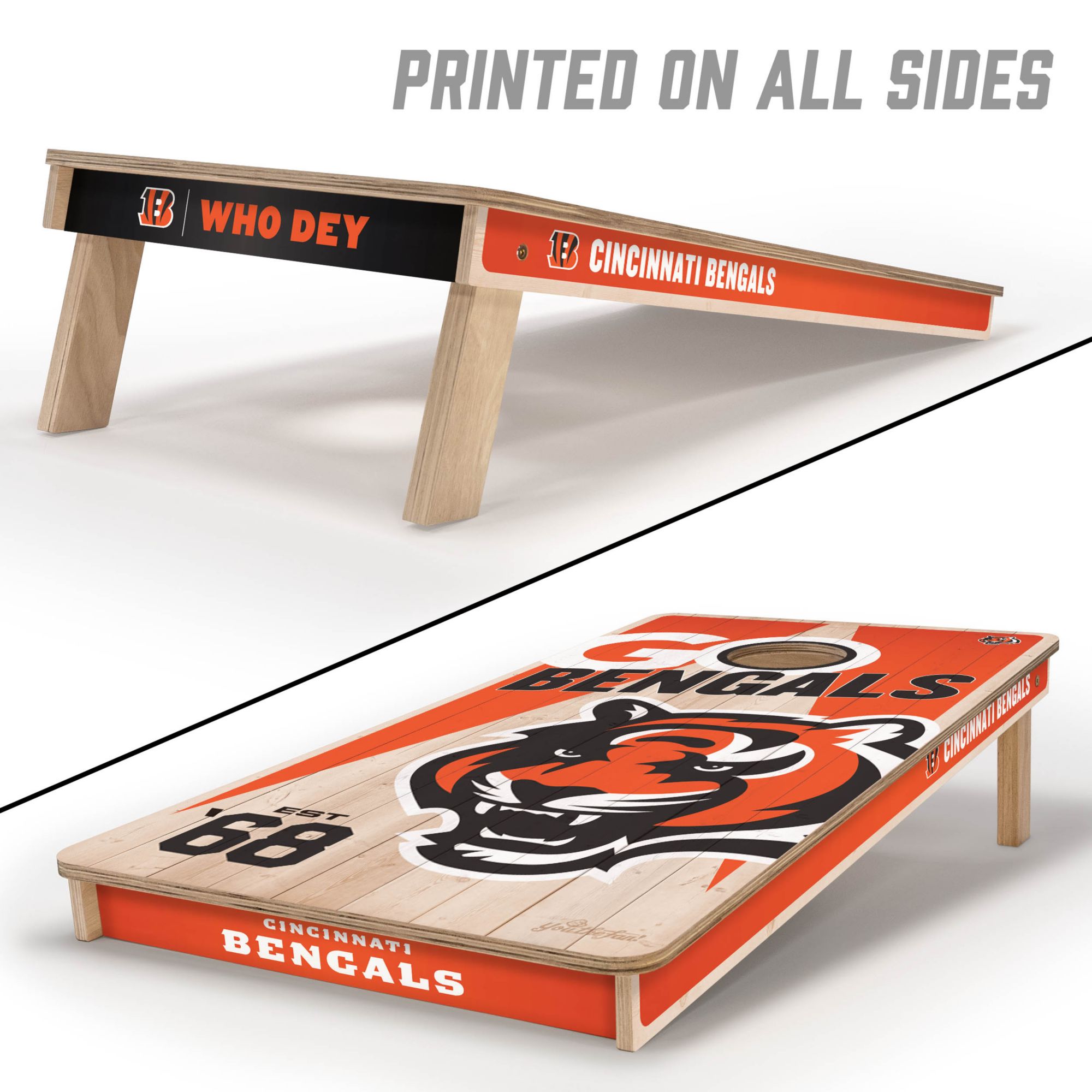 YouTheFan Cincinnati Bengals 2' x 4' Cornhole Boards product image